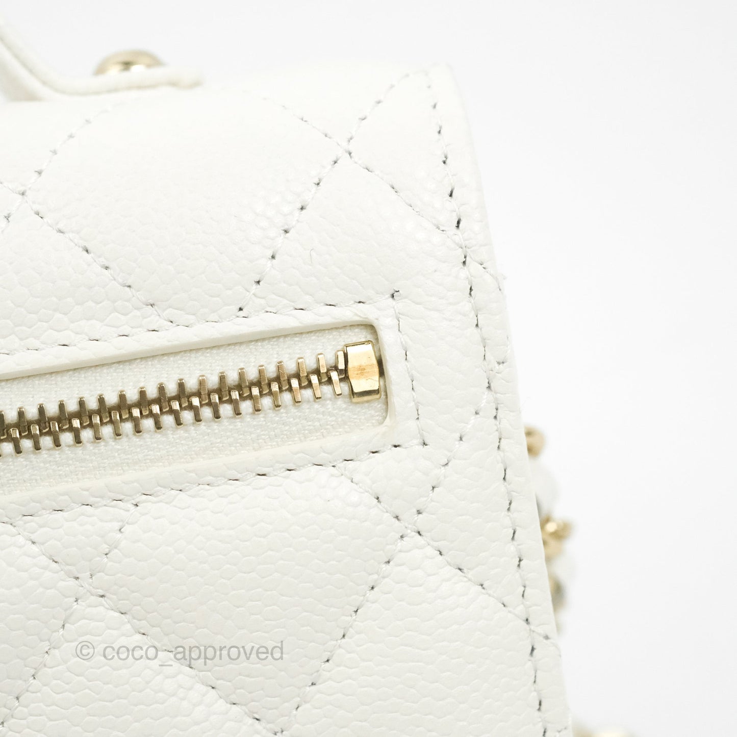 Chanel Business Affinity Clutch With Chain White Caviar Gold Hardware
