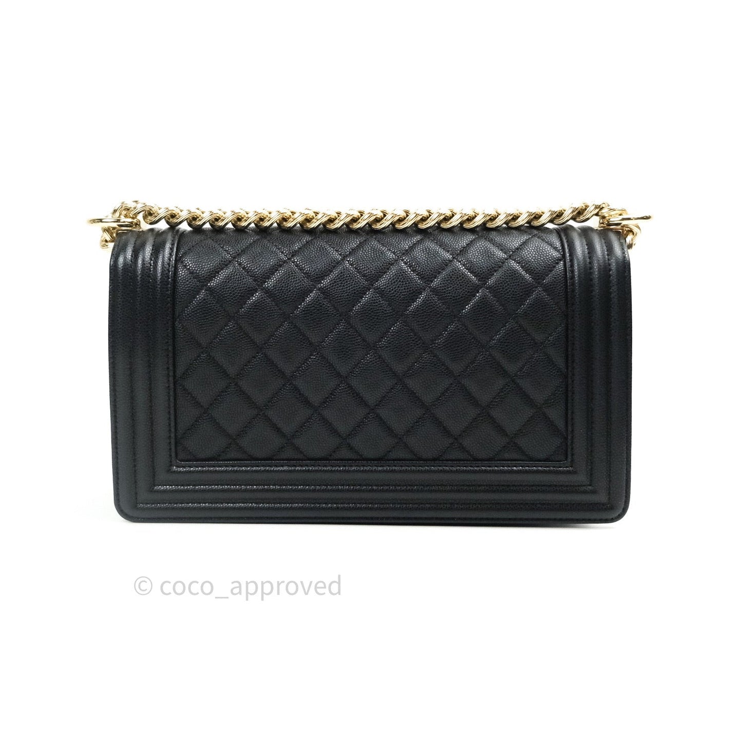 Chanel Quilted Medium Boy Flap Black Caviar Gold Hardware