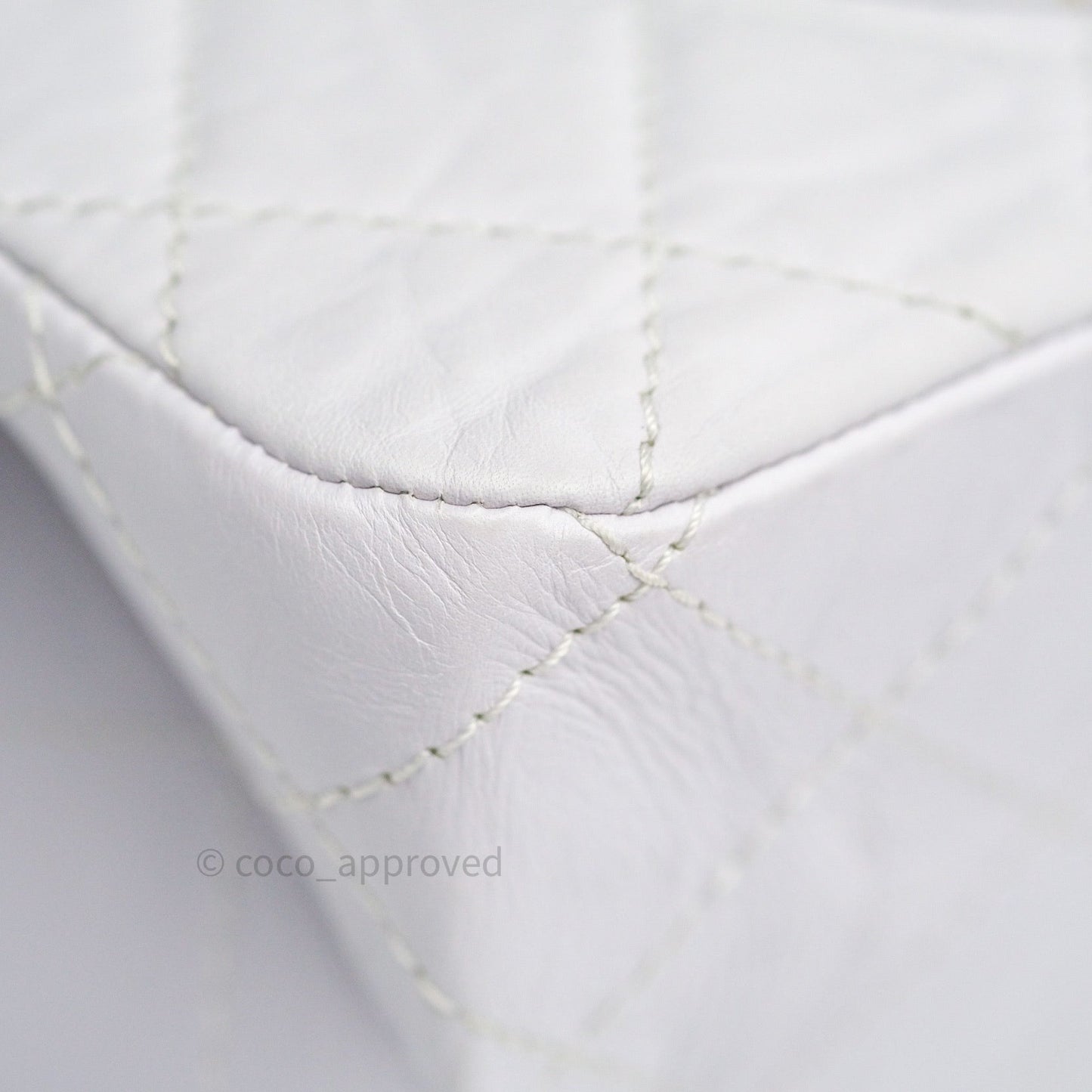 Chanel Reissue Quilted Aged Calfskin White Black Hardware 227