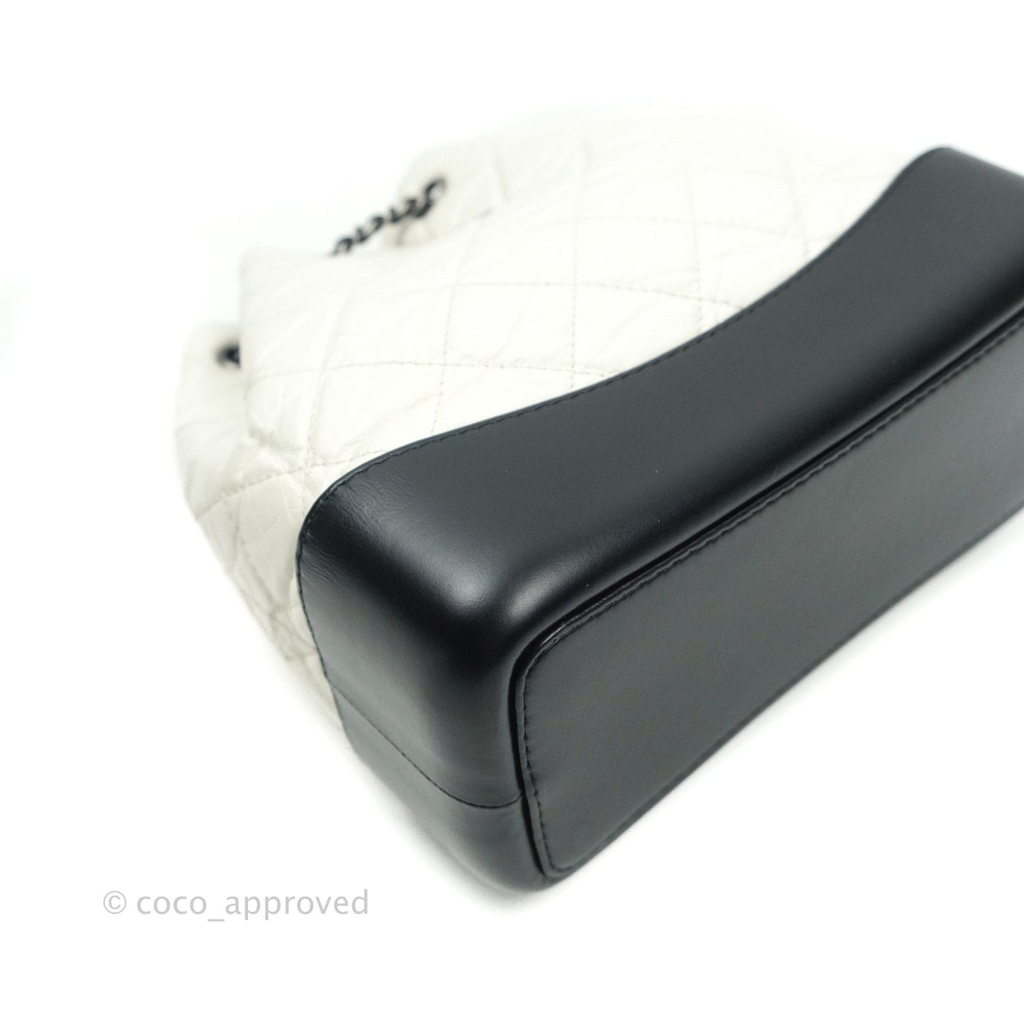 Chanel Gabrielle Backpack Black Aged Calfskin Small White Black