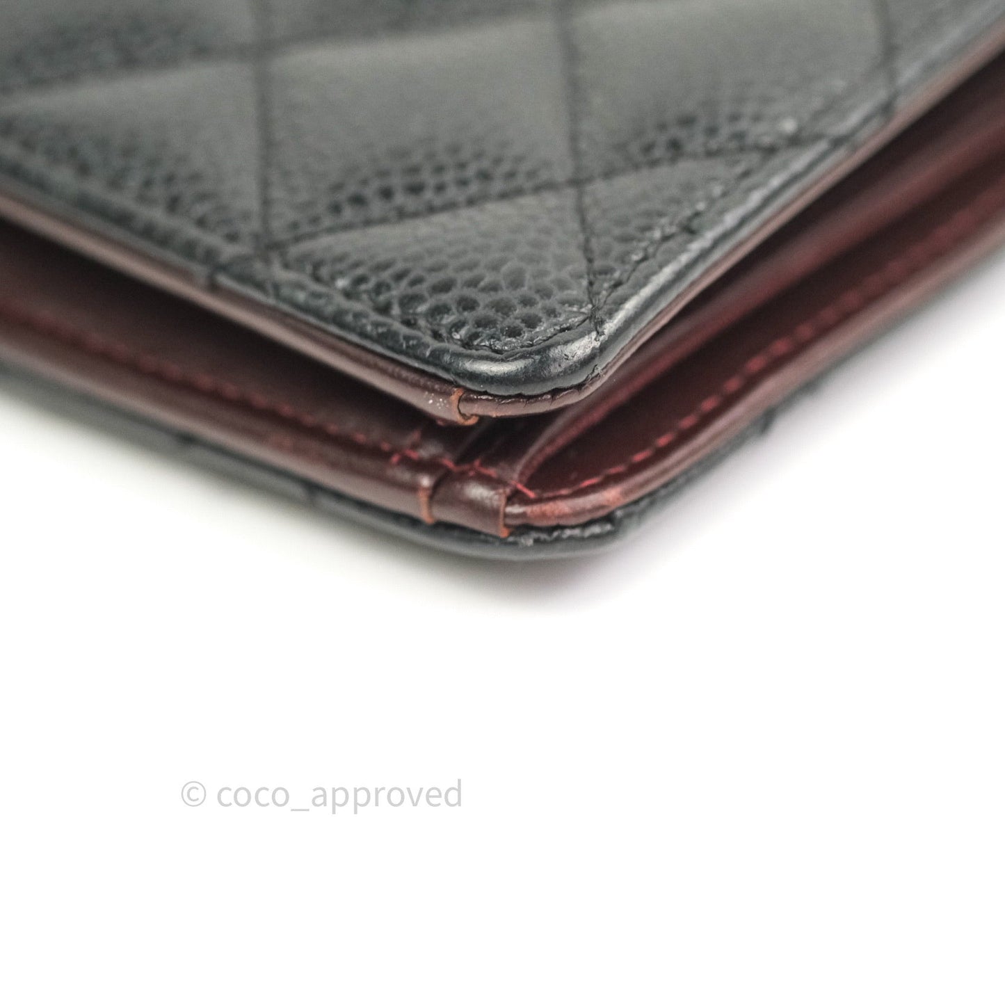 Chanel Quilted Yen Wallet Black Caviar Gold Hardware