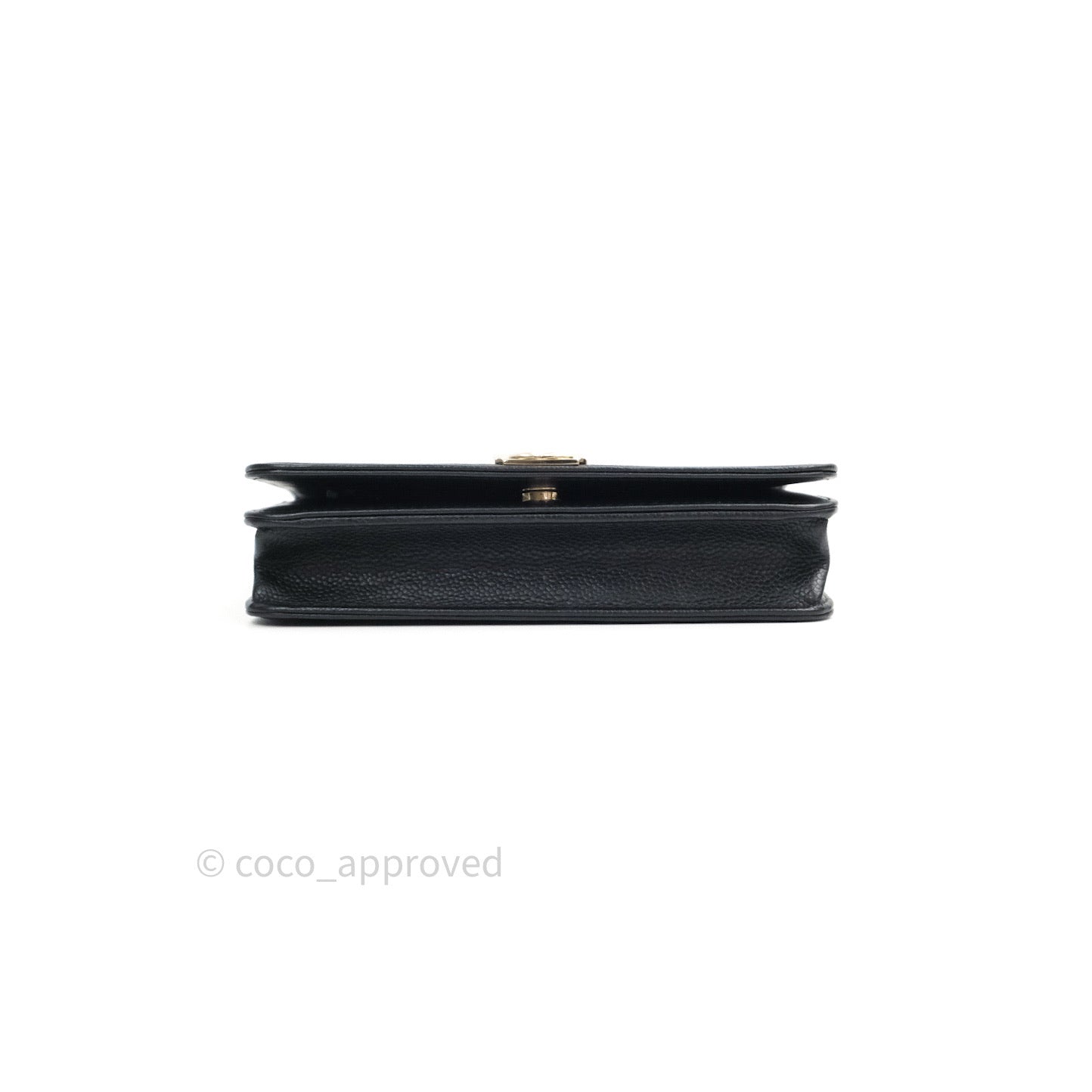 Chanel Quilted Boy Wallet on Chain WOC Black Caviar Gold Hardware