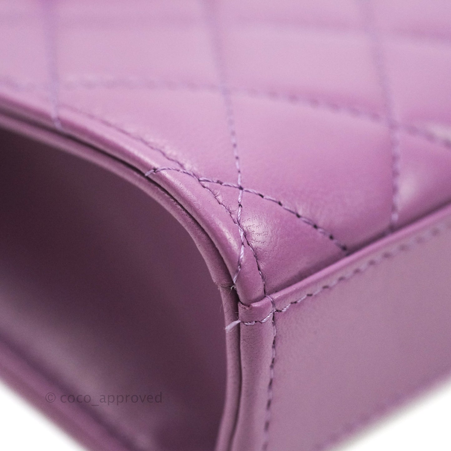 Chanel Classic Quilted Purple Silver Hardware Phone Holder