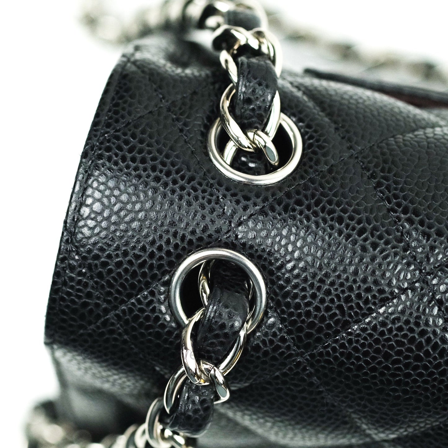 Chanel Classic Jumbo Double Flap Black Quilted Caviar Silver Hardware⁣⁣