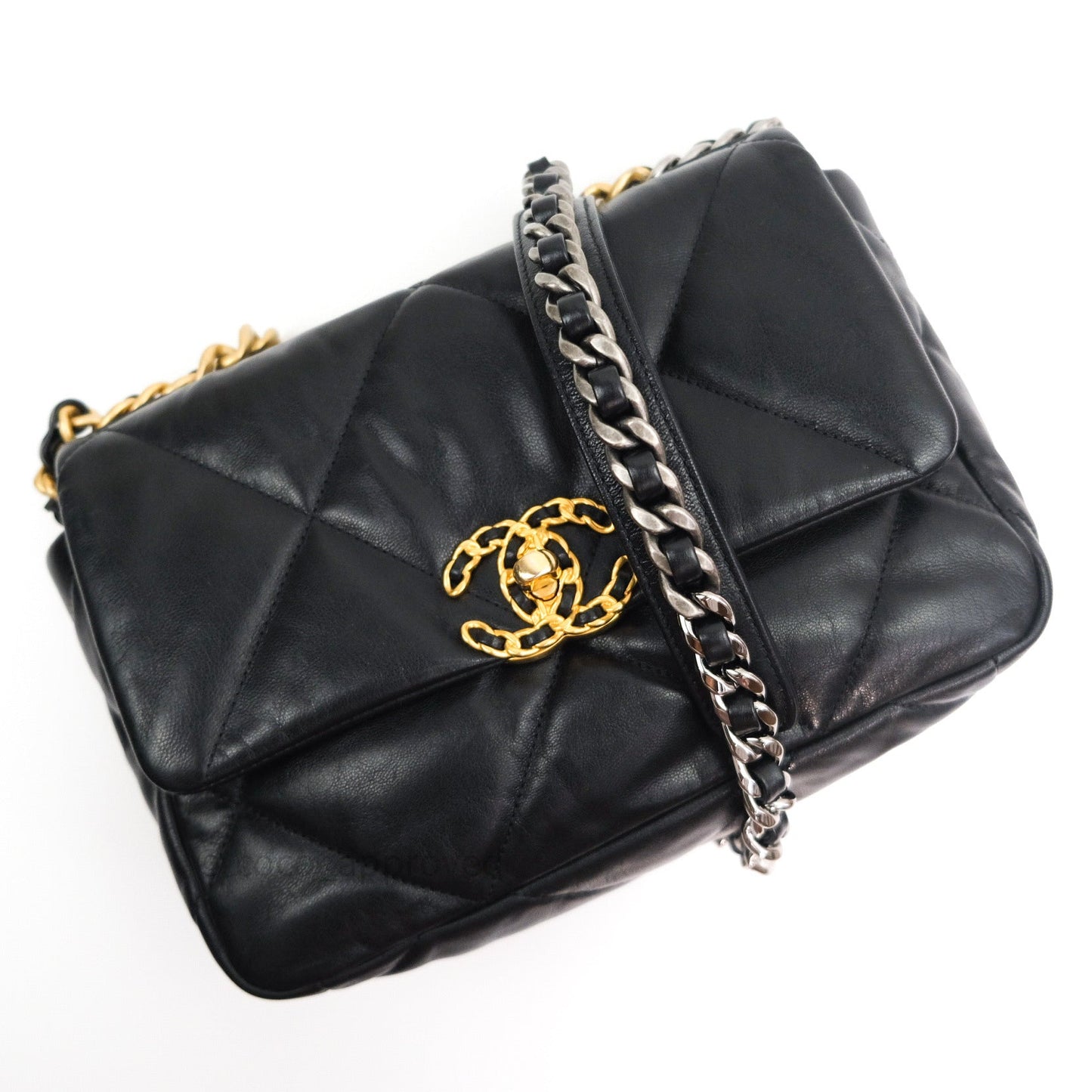 Chanel 19 Small Beige Goatskin Mixed Hardware