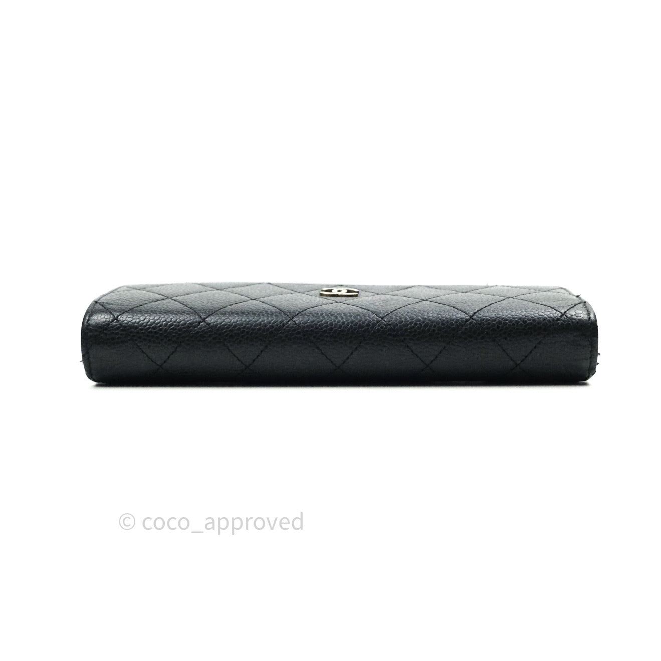 Chanel Long Wallet Black Caviar Gold Hardware