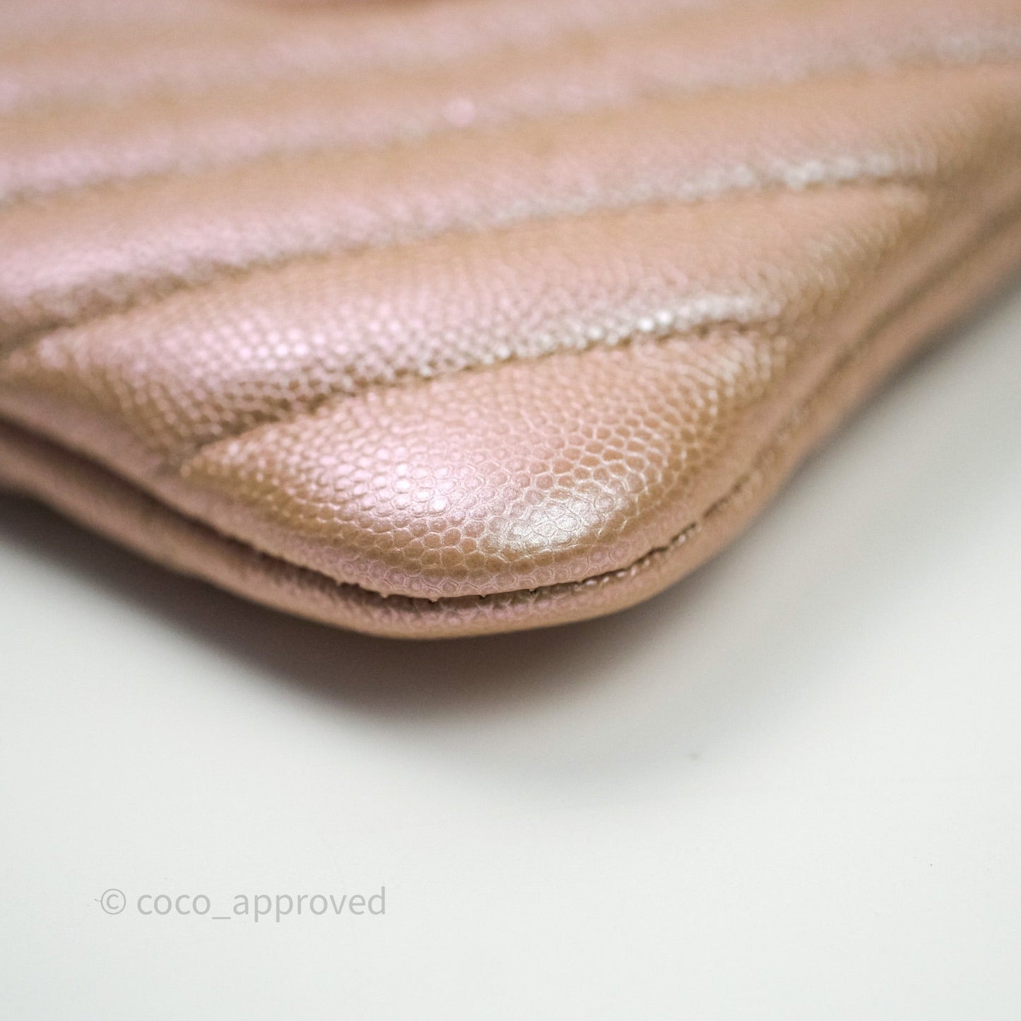 Chanel Medium O Case Chevron Rose Gold 17B