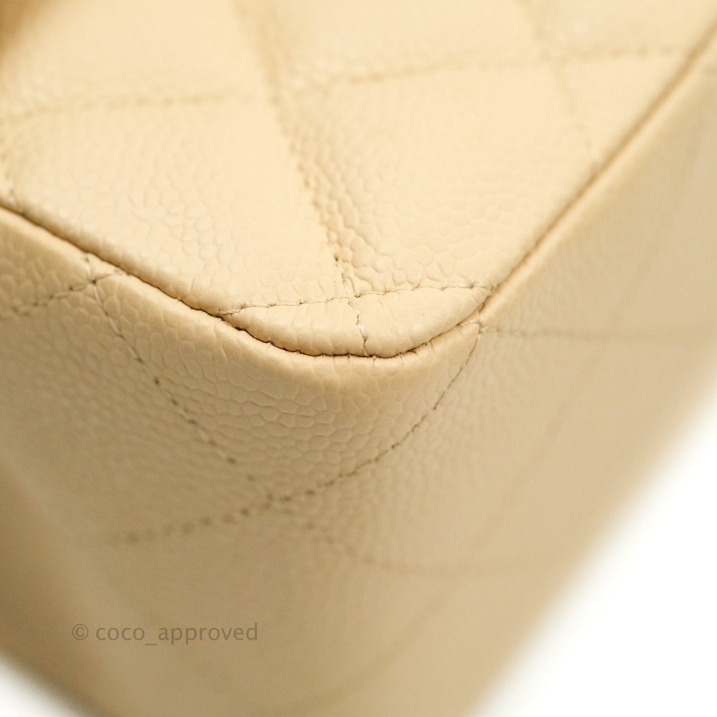 Chanel Jumbo Single Flap Beige Caviar Silver Hardware⁣⁣