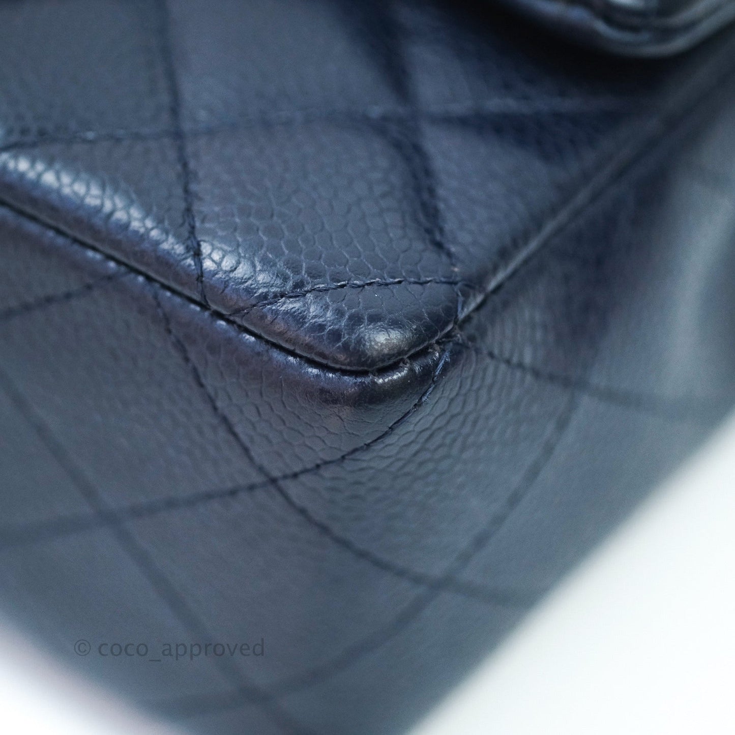 Chanel Quilted Mini Rectangular Navy Caviar Silver Hardware