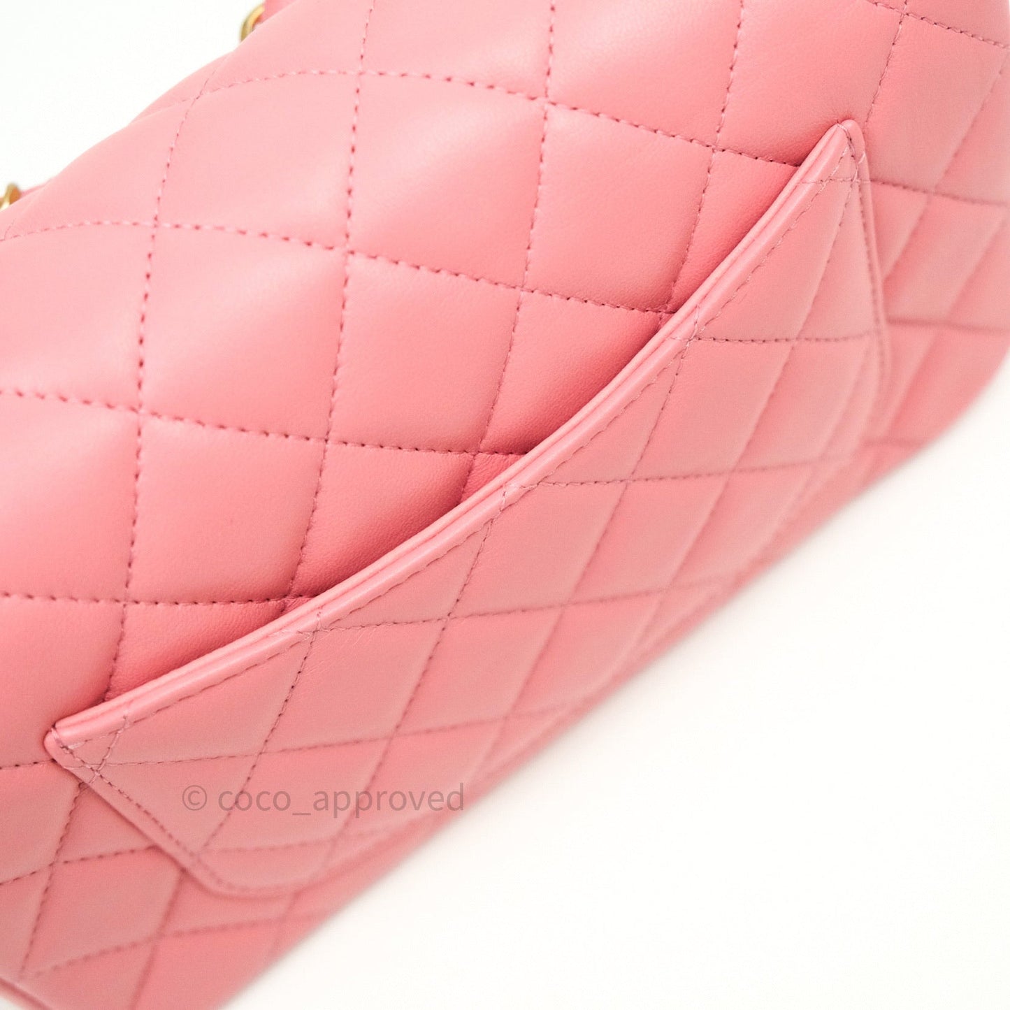 Chanel Quilted Mini Rectangular Pink Lambskin Gold Hardware