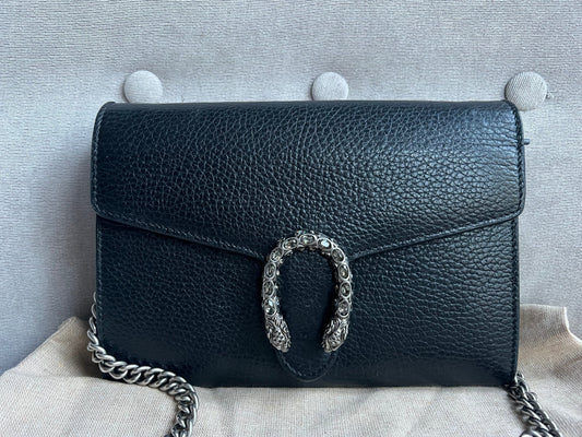 Luxury Gucci Dionysus Black Mini Chain Bag