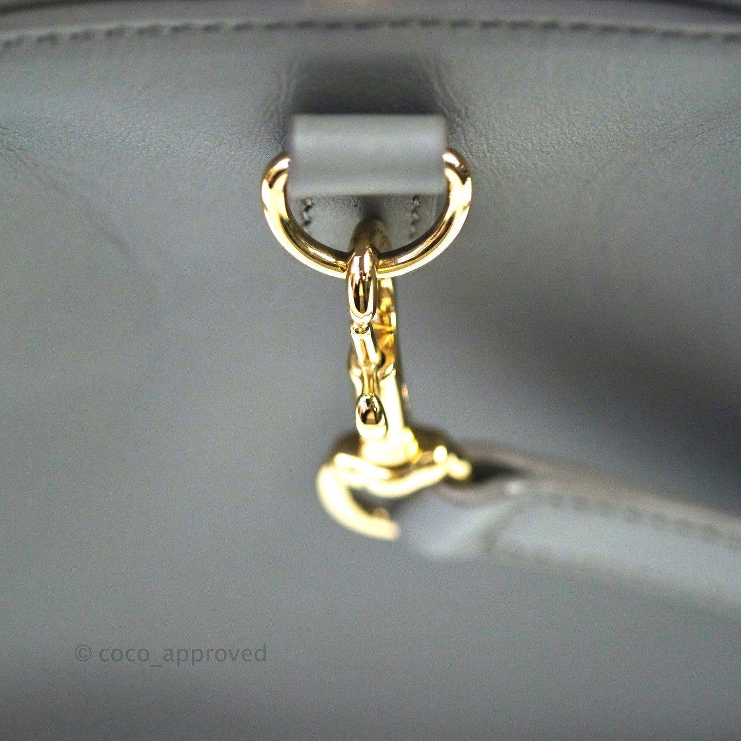 Saint Laurent Calfskin Monogram Cabas Fog