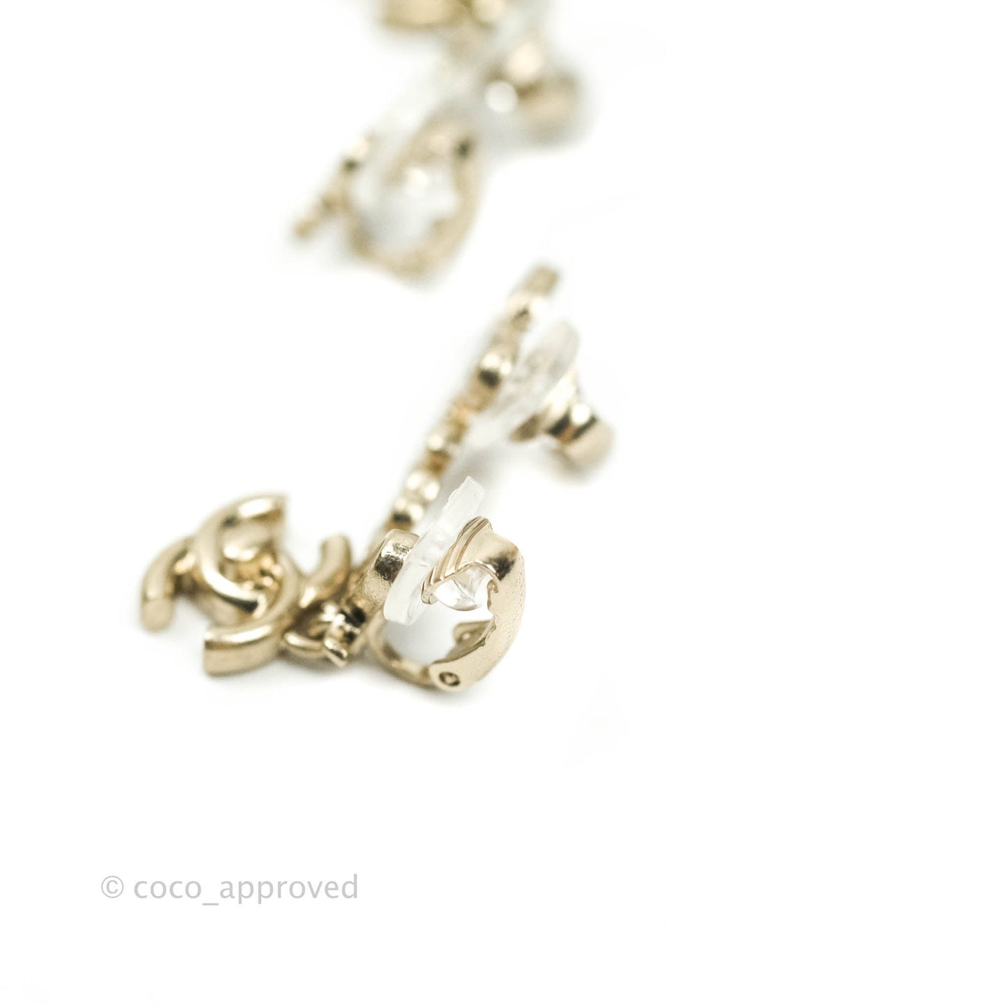Chanel Letter Earrings Clip-On Gold Hardware