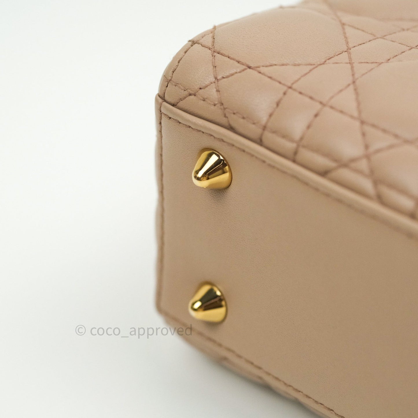 Christian Dior Lambskin My ABCDior Lady Dior Beige Gold Hardware