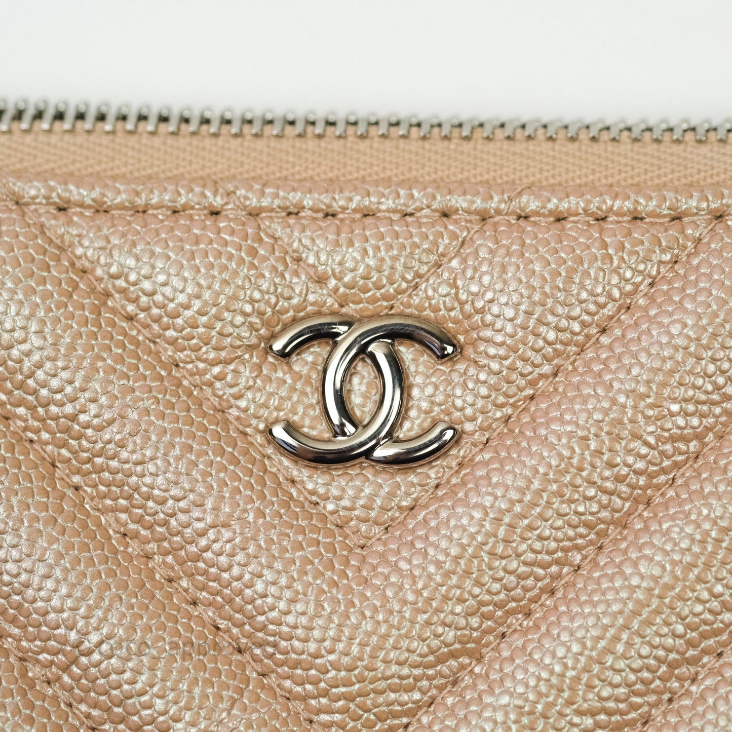 Chanel Medium O Case Chevron Rose Gold 17B