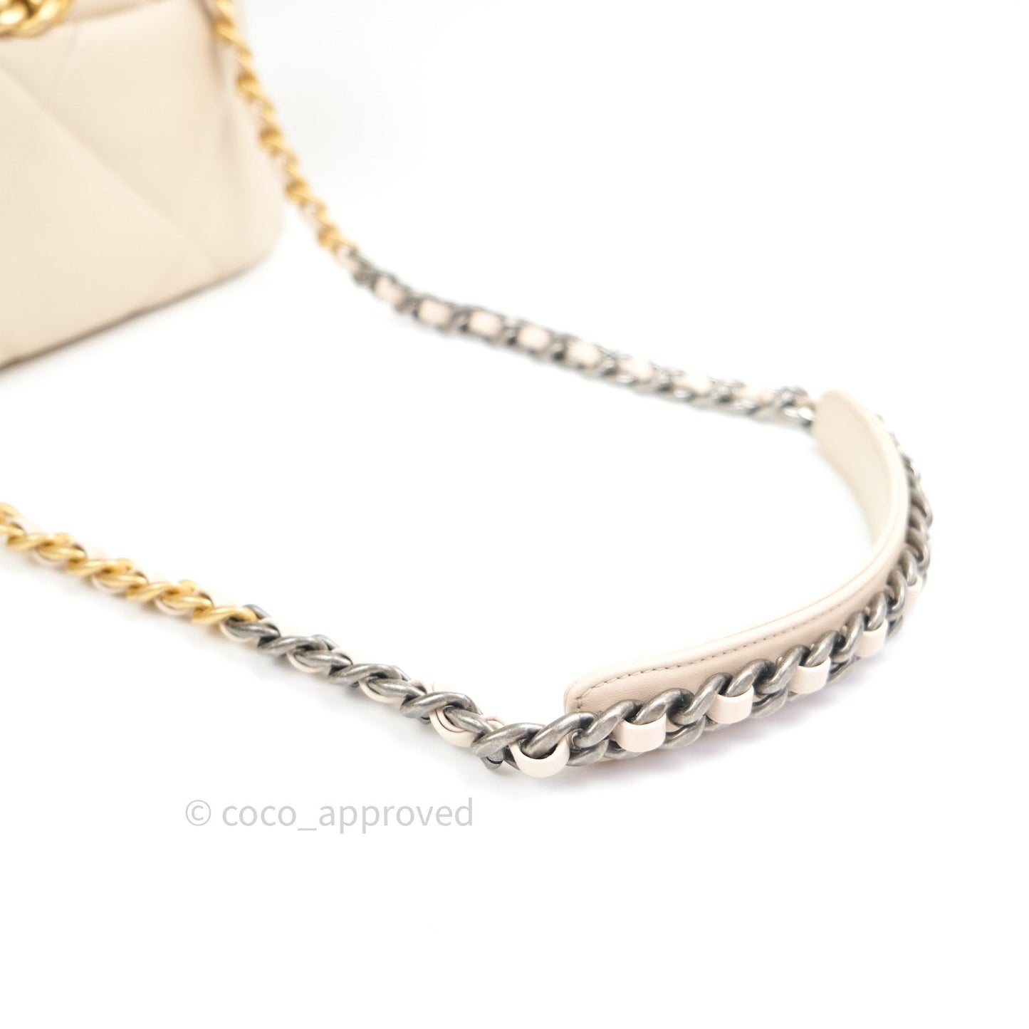 Chanel 19 Small Beige Goatskin Mixed Hardware
