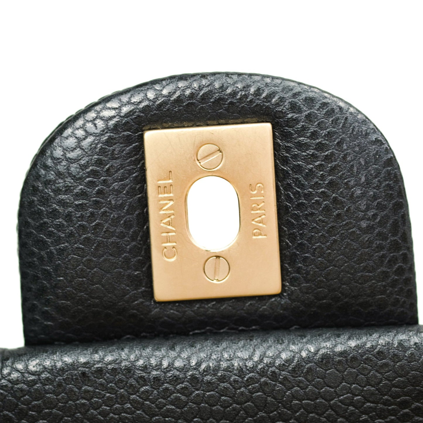 Chanel Mini Square Dark Gray Caviar Gold Hardware