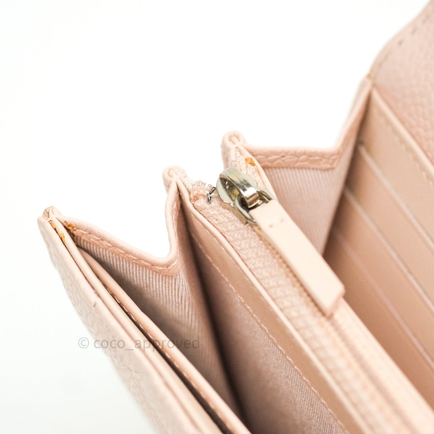 Chanel Sakura Pink Caviar Silver Hardware Long Wallet