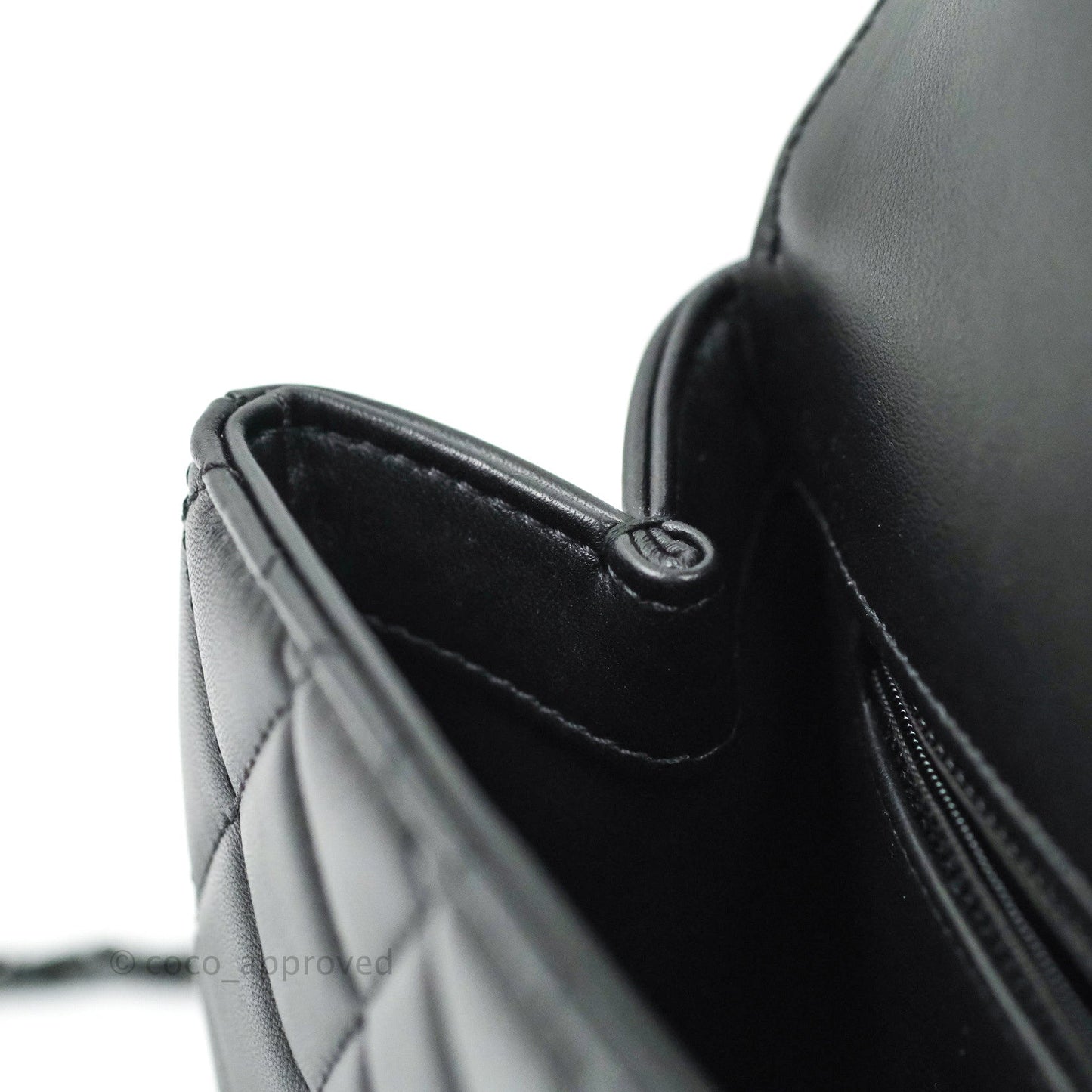Chanel Quilted Small CC Filigree Flap Black Lambskin So Black Hardware