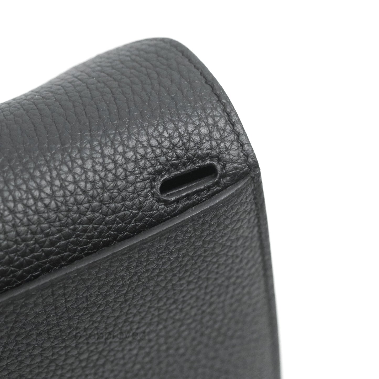 Hermès Halzan 25 Black Clemence Palladium Hardware