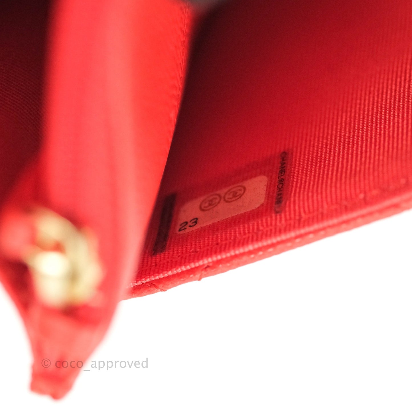 Chanel Quilted Wallet on Chain WOC Red Caviar Gold Hardware