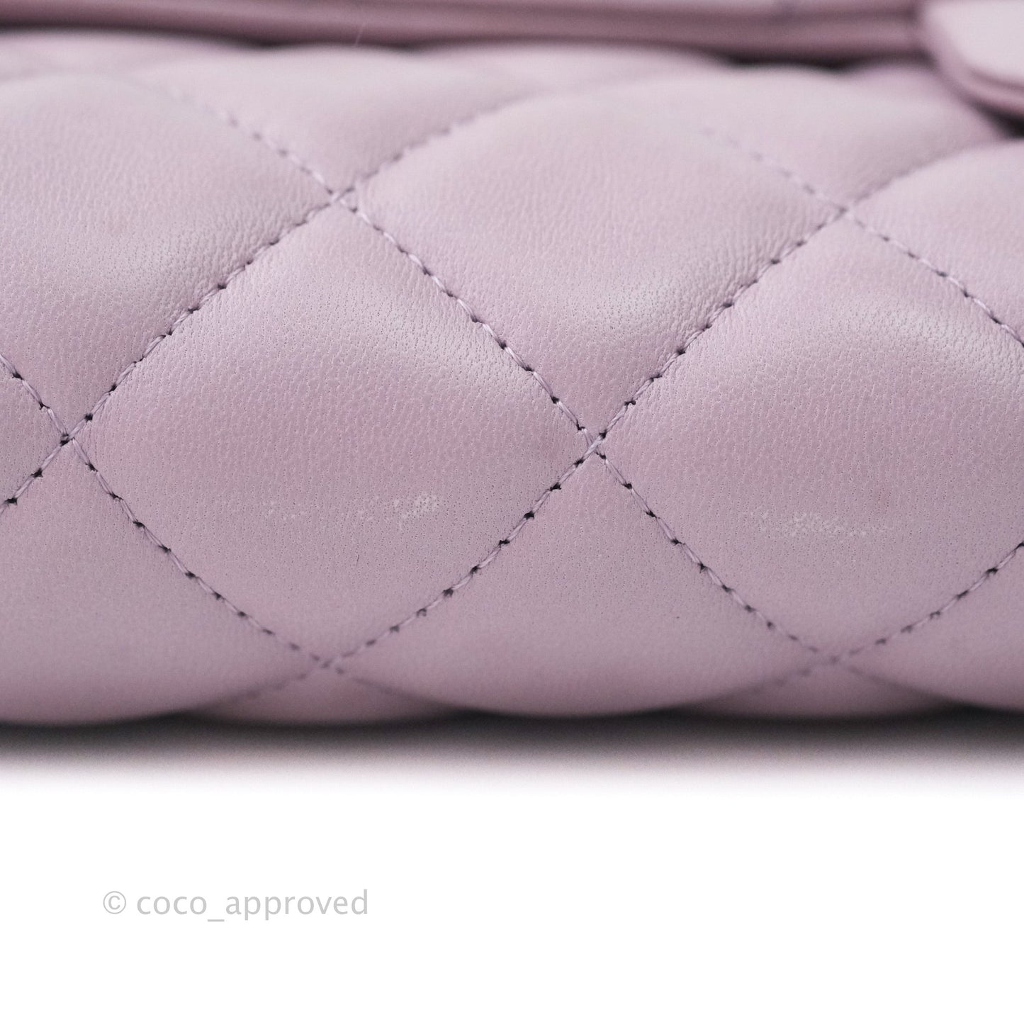 Chanel Quilted Clutch with Chain Lilac Pink Lambskin Silver Hardware