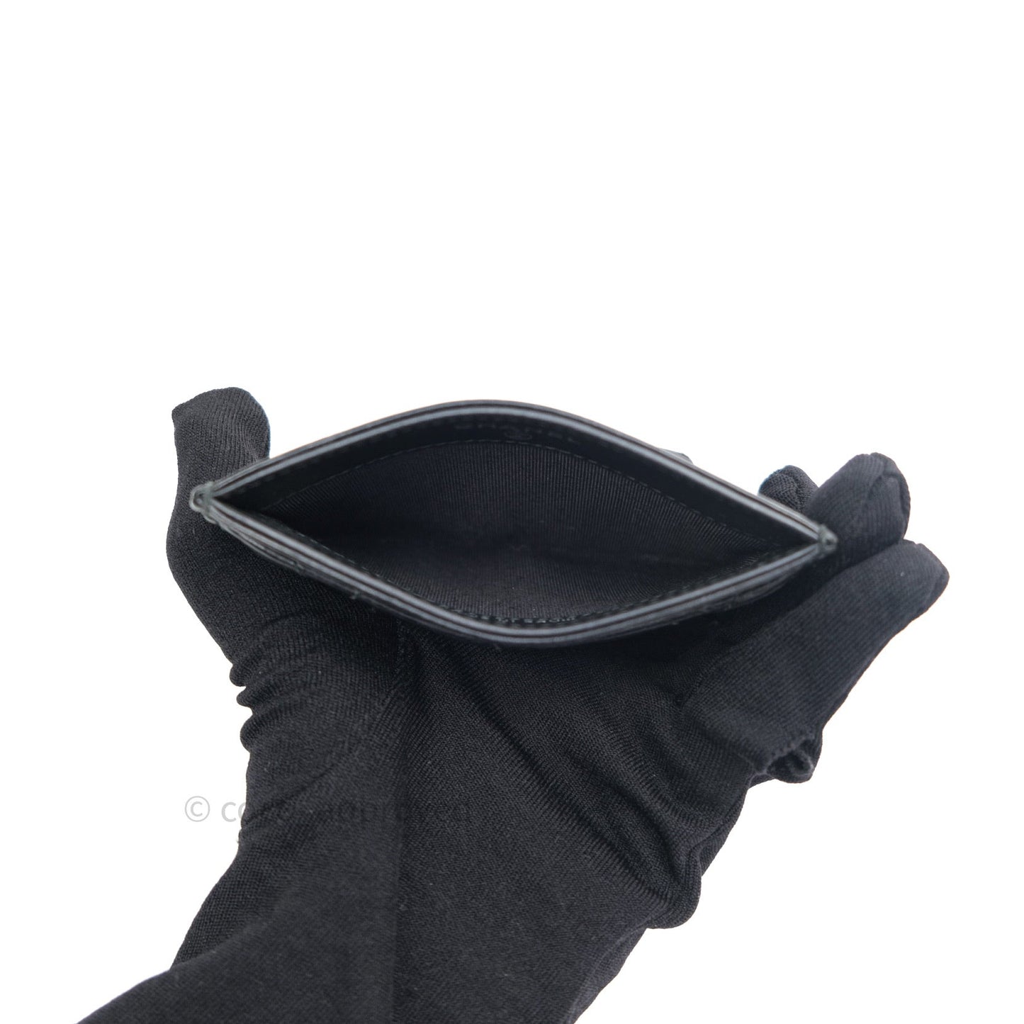 Chanel So Black Quilted Classic Calfskin Flat Card Holder