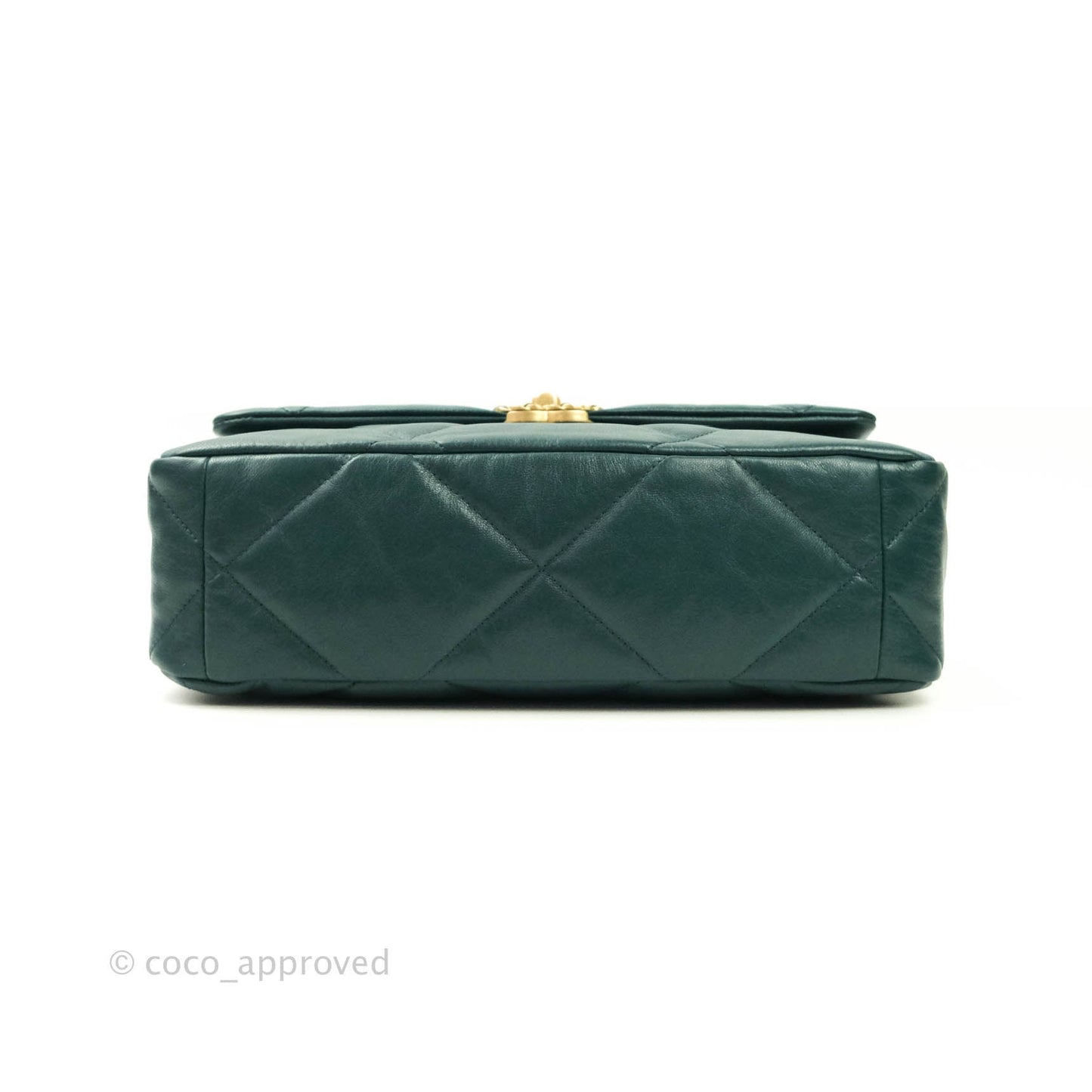 Chanel 19 Medium Dark Green Mixed Hardware Goatskin