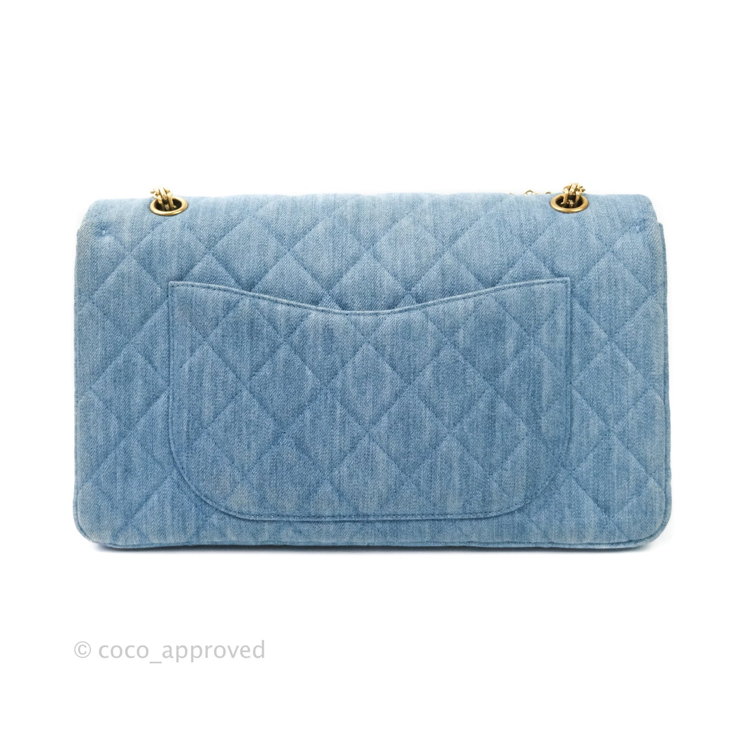 Chanel Quilted 2.55 Reissue 227 Double Flap Denim Gold Hardware