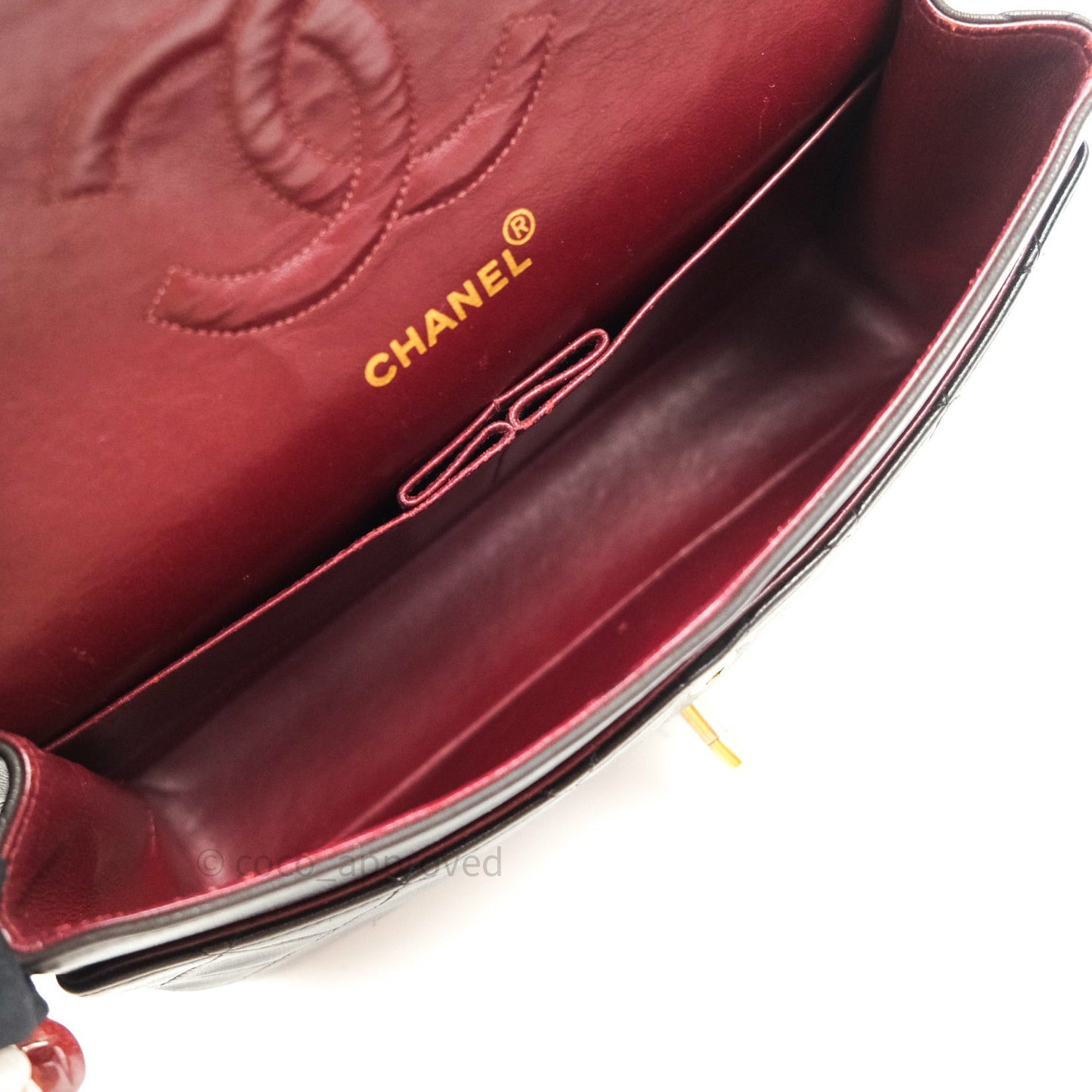 Chanel Classic Vintage Double Flap M/L Black Lambskin Gold Hardware