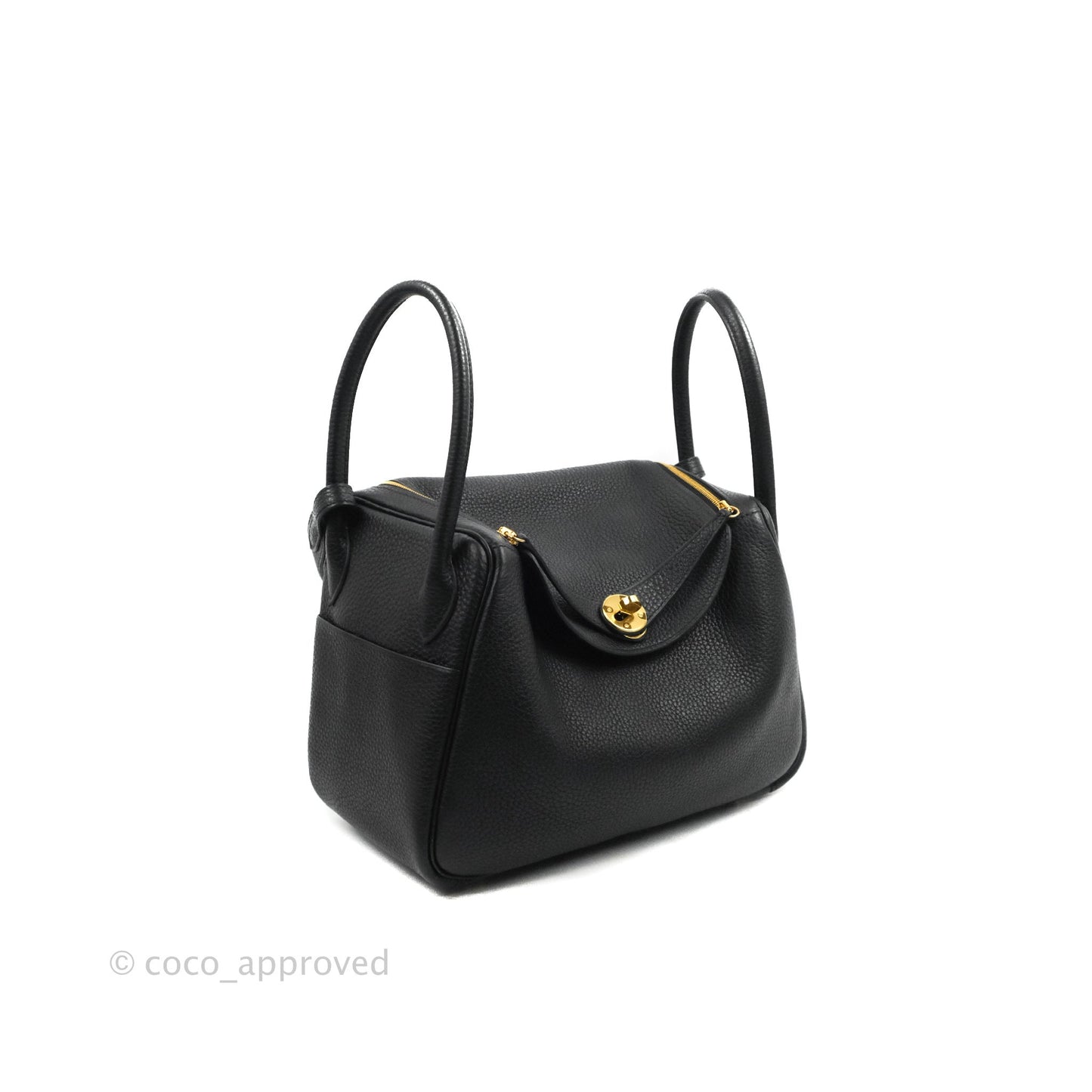 Hermès Lindy 26 Black Clemence Gold Hardware