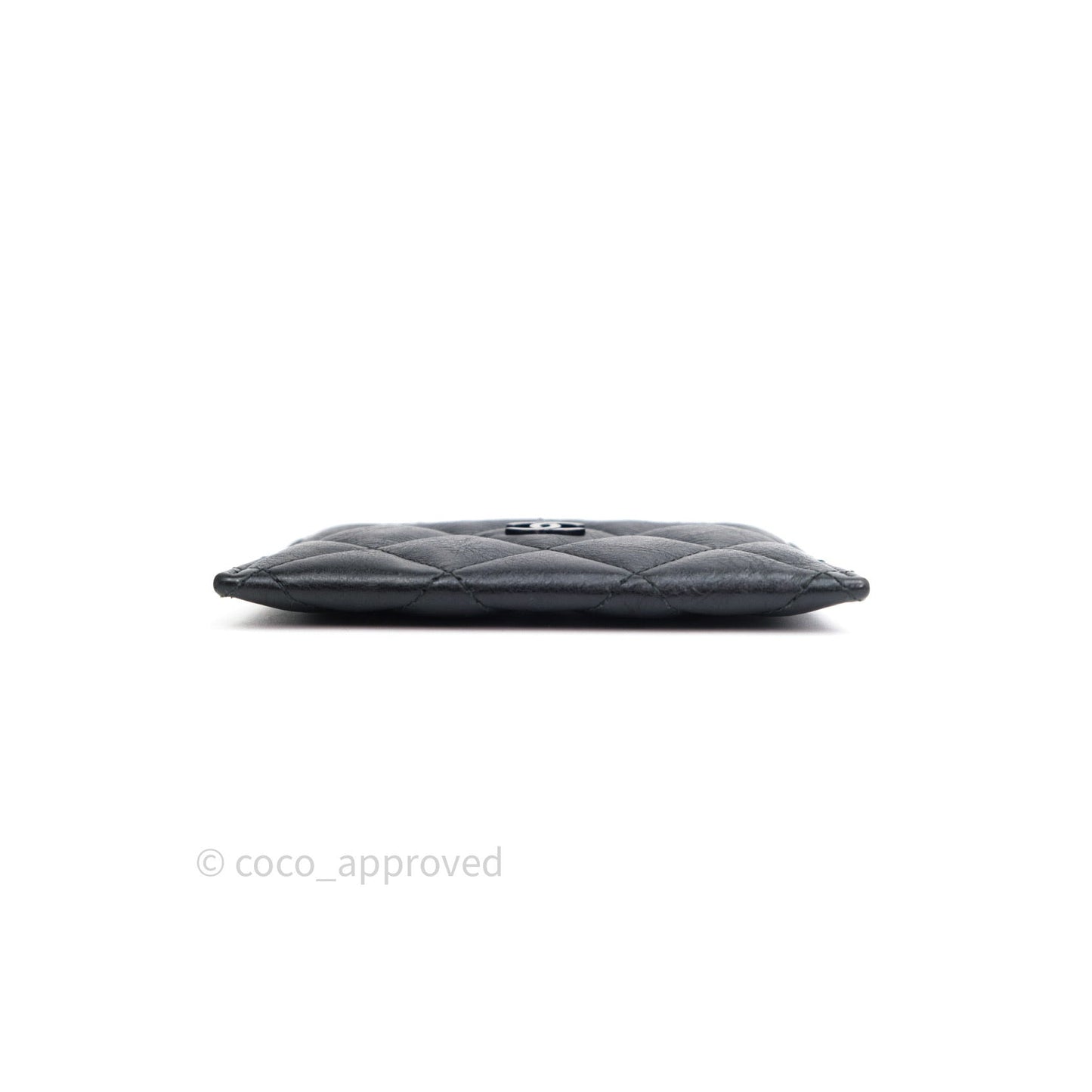 Chanel So Black Quilted Classic Calfskin Flat Card Holder