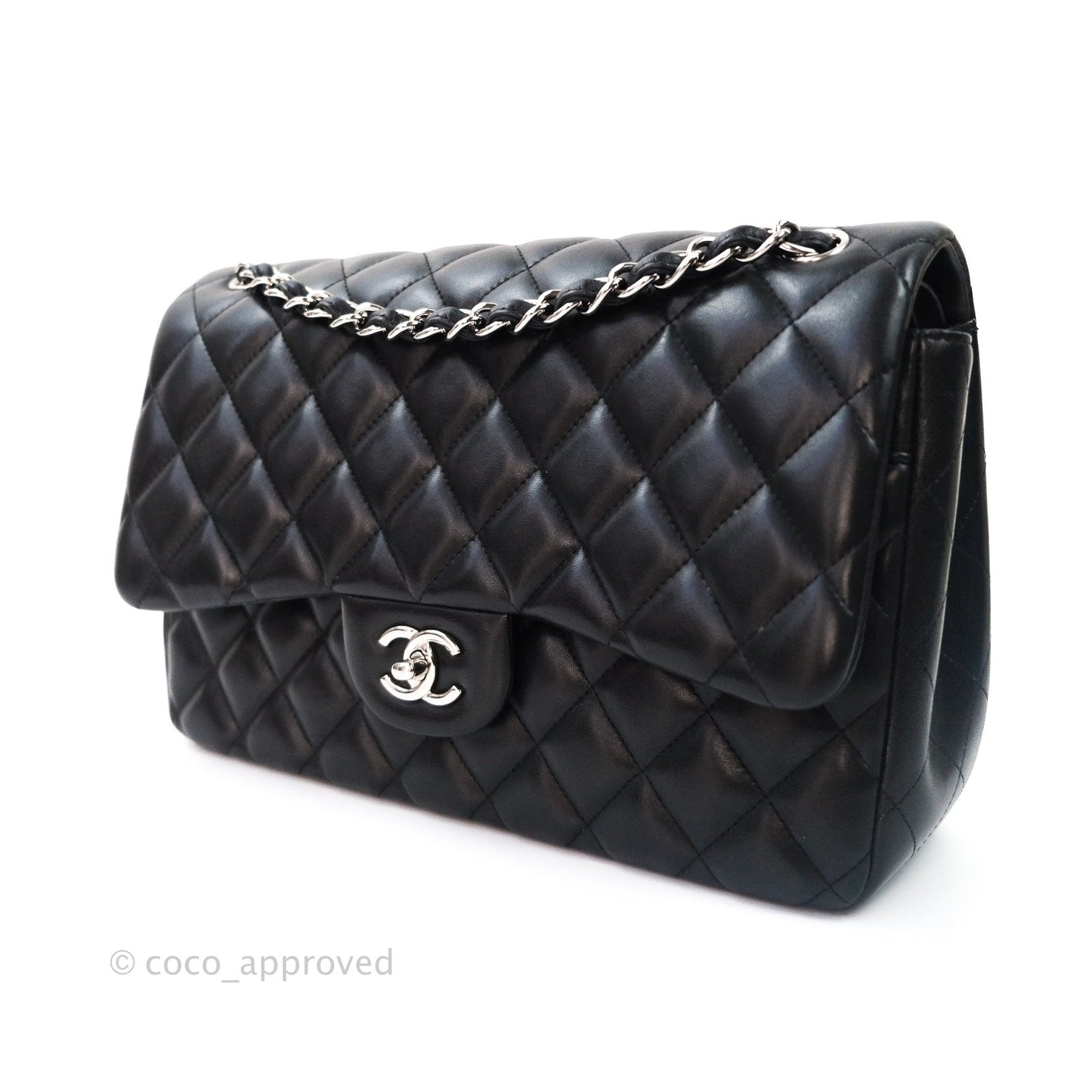 Chanel Jumbo Double Flap Black Lambskin Silver Hardware⁣⁣