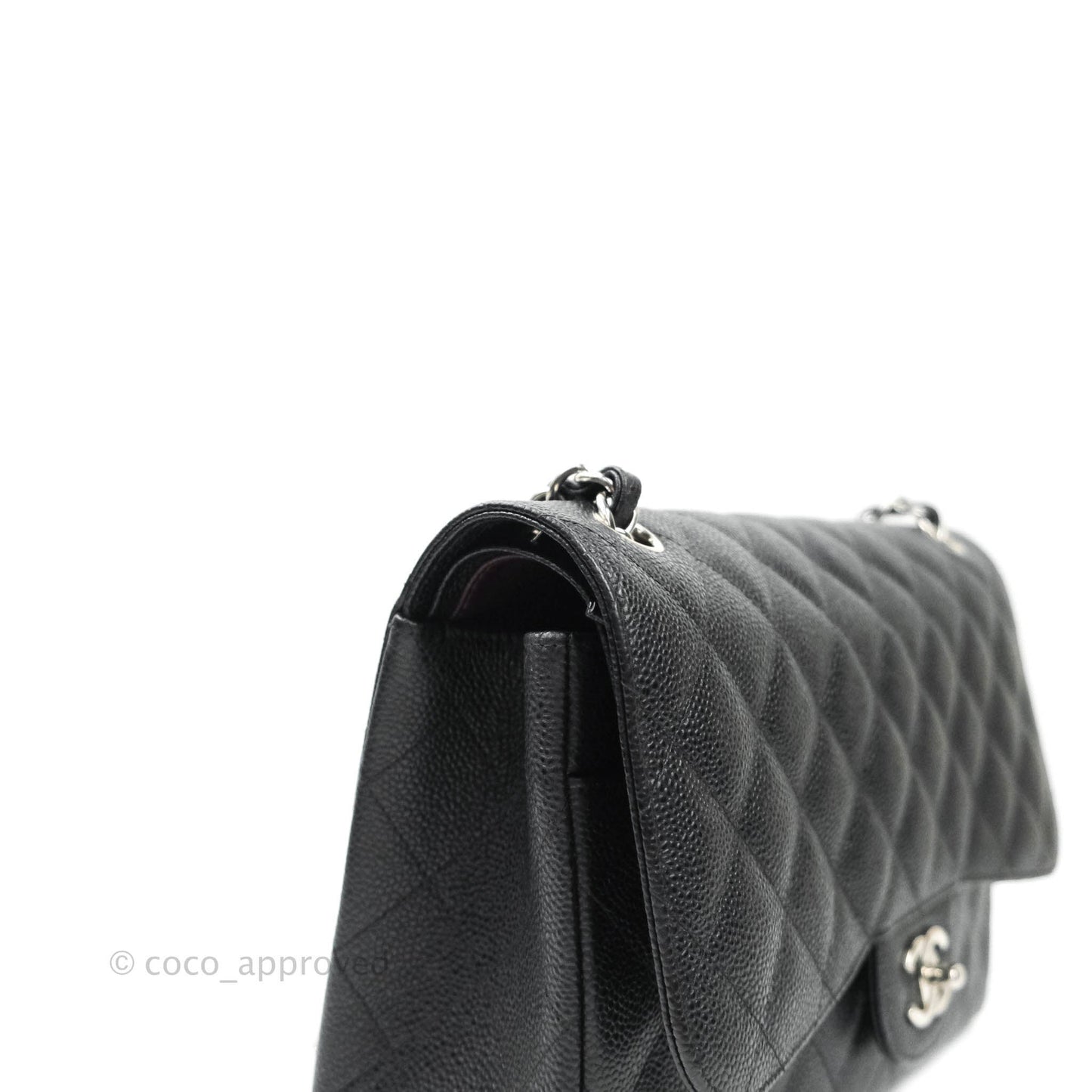 Chanel Jumbo Double Flap Black Caviar Silver Hardware⁣⁣