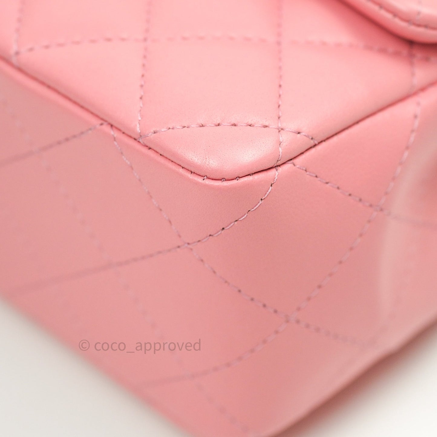 Chanel Quilted Mini Rectangular Pink Lambskin Gold Hardware