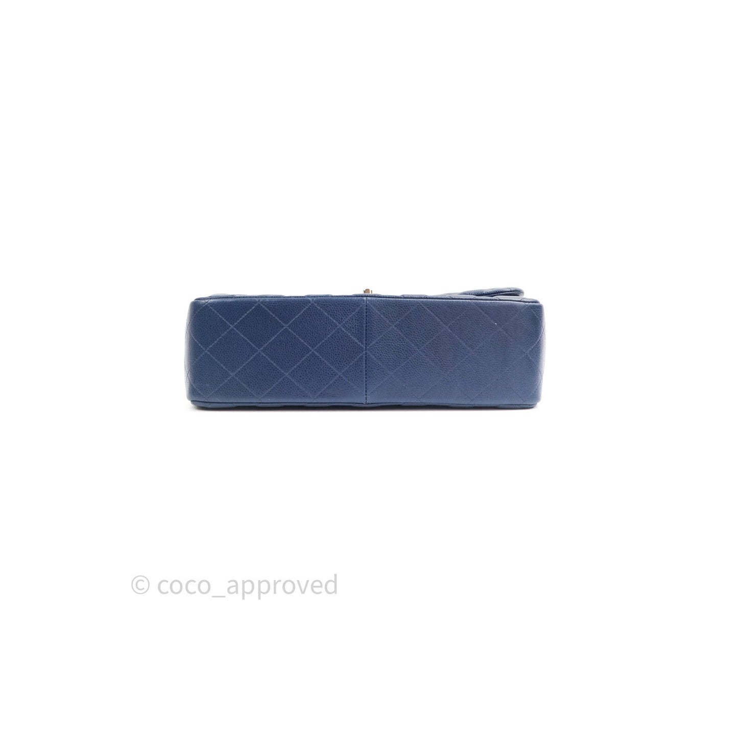 Chanel Classic Jumbo Quilted Double Flap Blue Caviar Silver Hardware⁣⁣