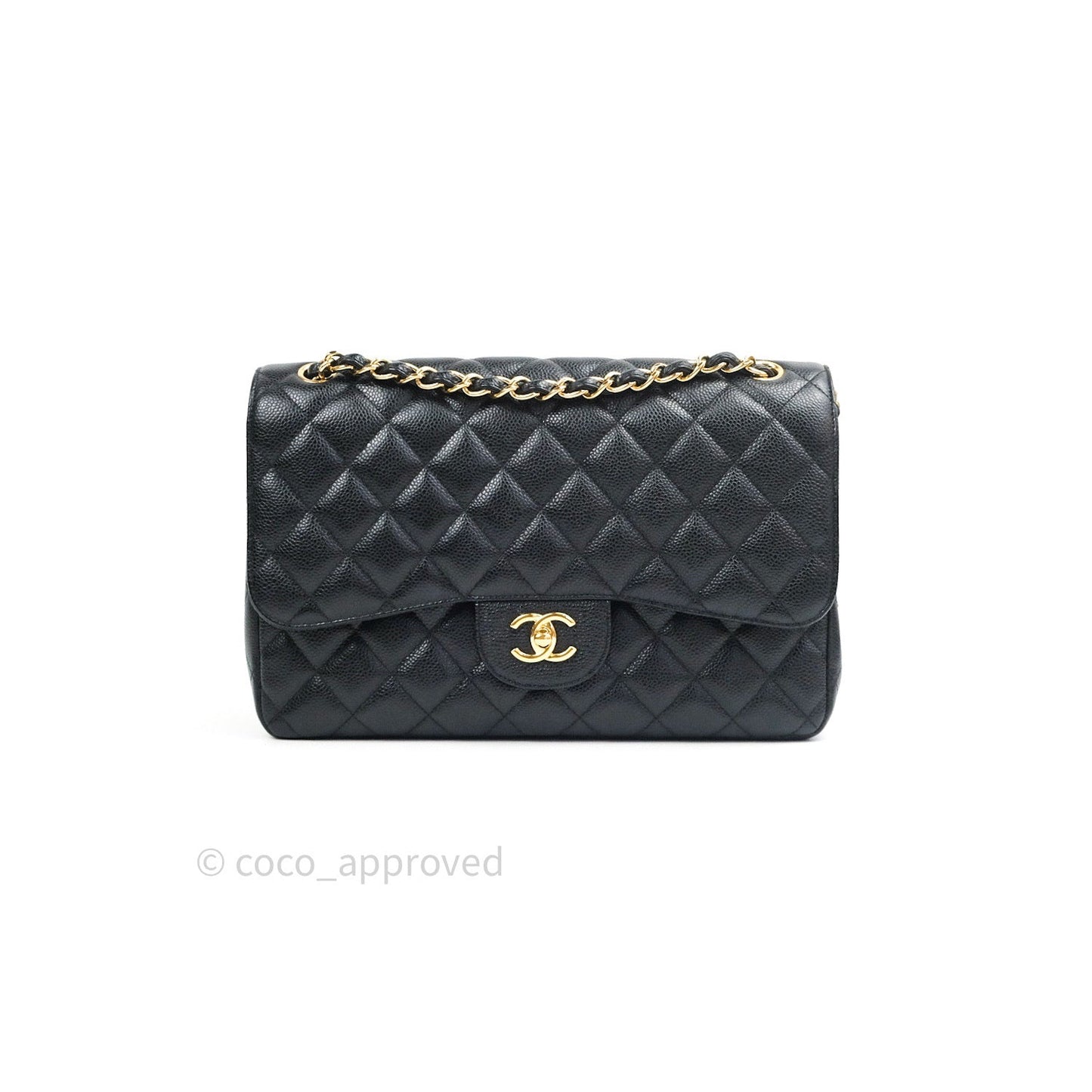 Chanel Classic Jumbo Double Flap Black Caviar Gold Hardware⁣⁣