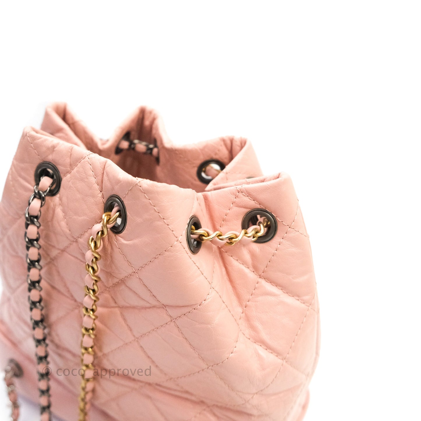 Chanel Gabrielle Backpack Pink Aged Calfskin Small Mixed Hardware