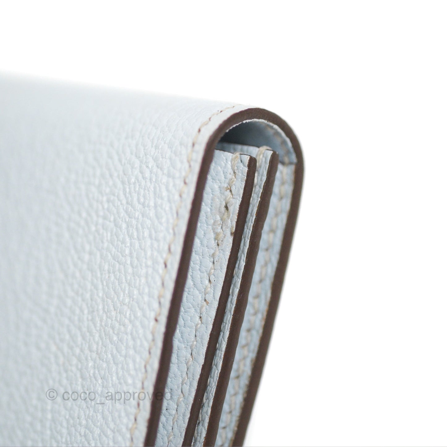 Hermes Bearn Card Holder Chevre Mysore Bleu Brume Gold Hardware