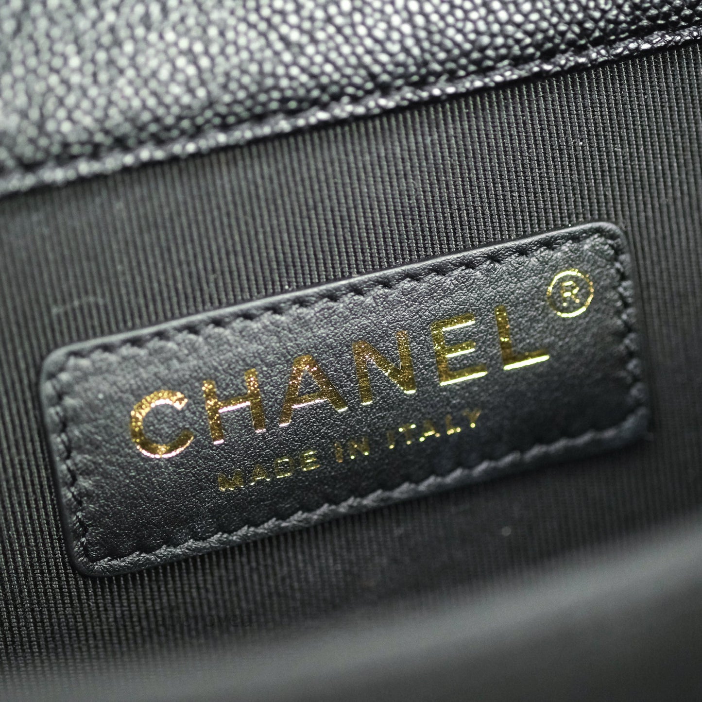 Chanel Quilted North South Boy Flap Black Caviar Gold Hardware
