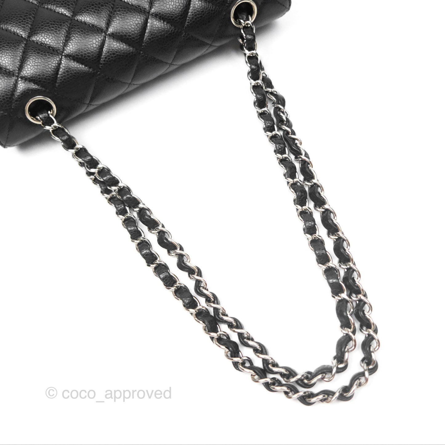 Chanel Small Classic Flap Quilted Black Caviar Silver Hardware