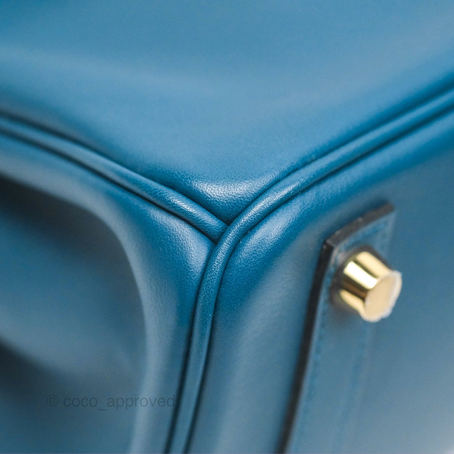 Hermes Birkin 25 Retourne Bleu Colvert Swift Gold Hardware