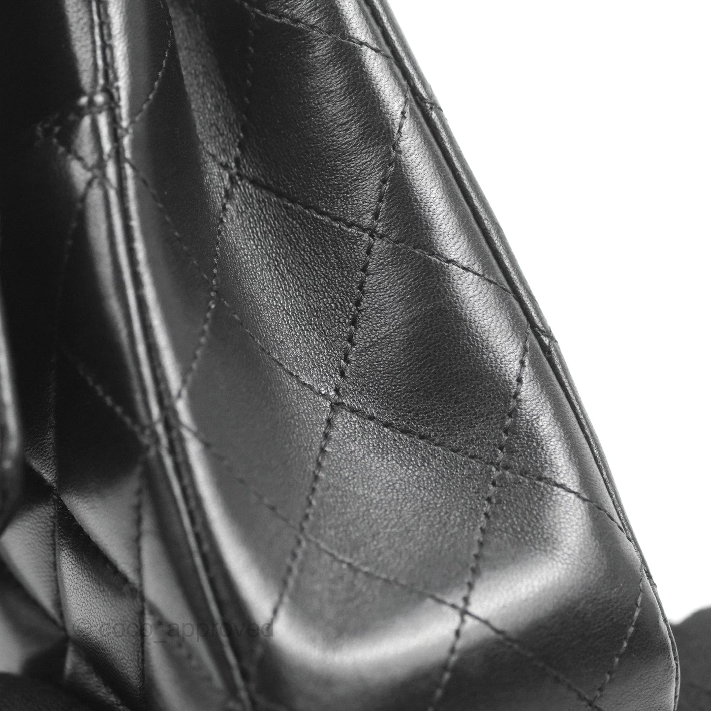 Chanel Classic M/L Medium Flap Quilted Black Lambskin Gold Hardware