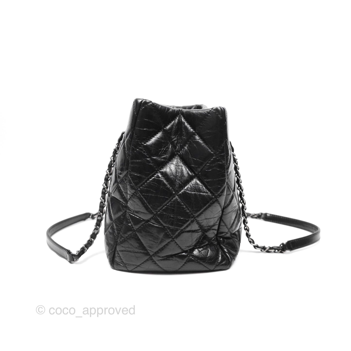 Chanel Large Shopping Tote Black Ruthenium Hardware