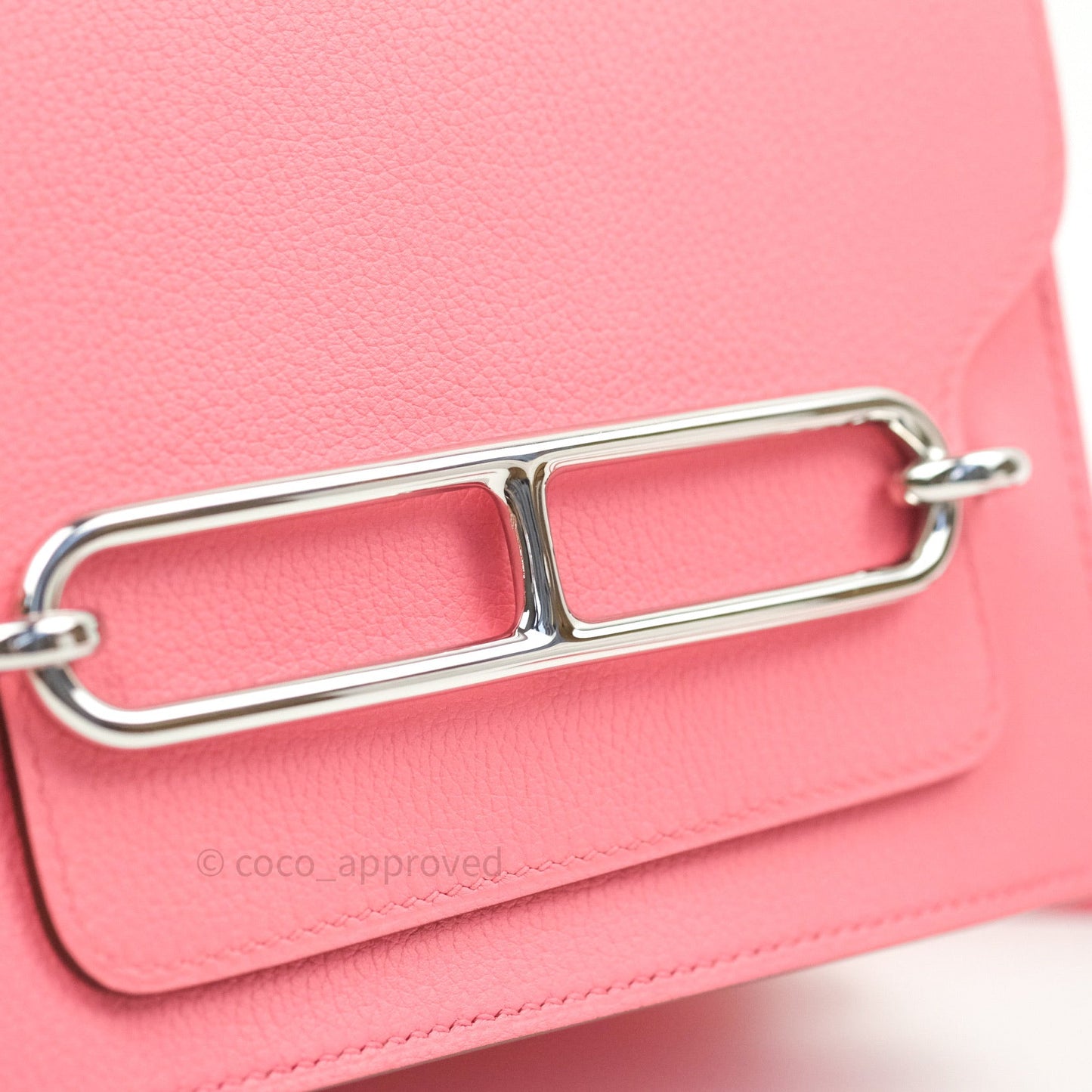 Hermès Roulis Mini 18 Rose Azalee Evercolor Palladium Hardware