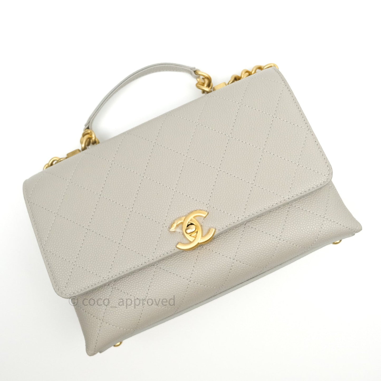 Chanel Chic Affinity Small Grained Calfskin Grey Gold Hardware