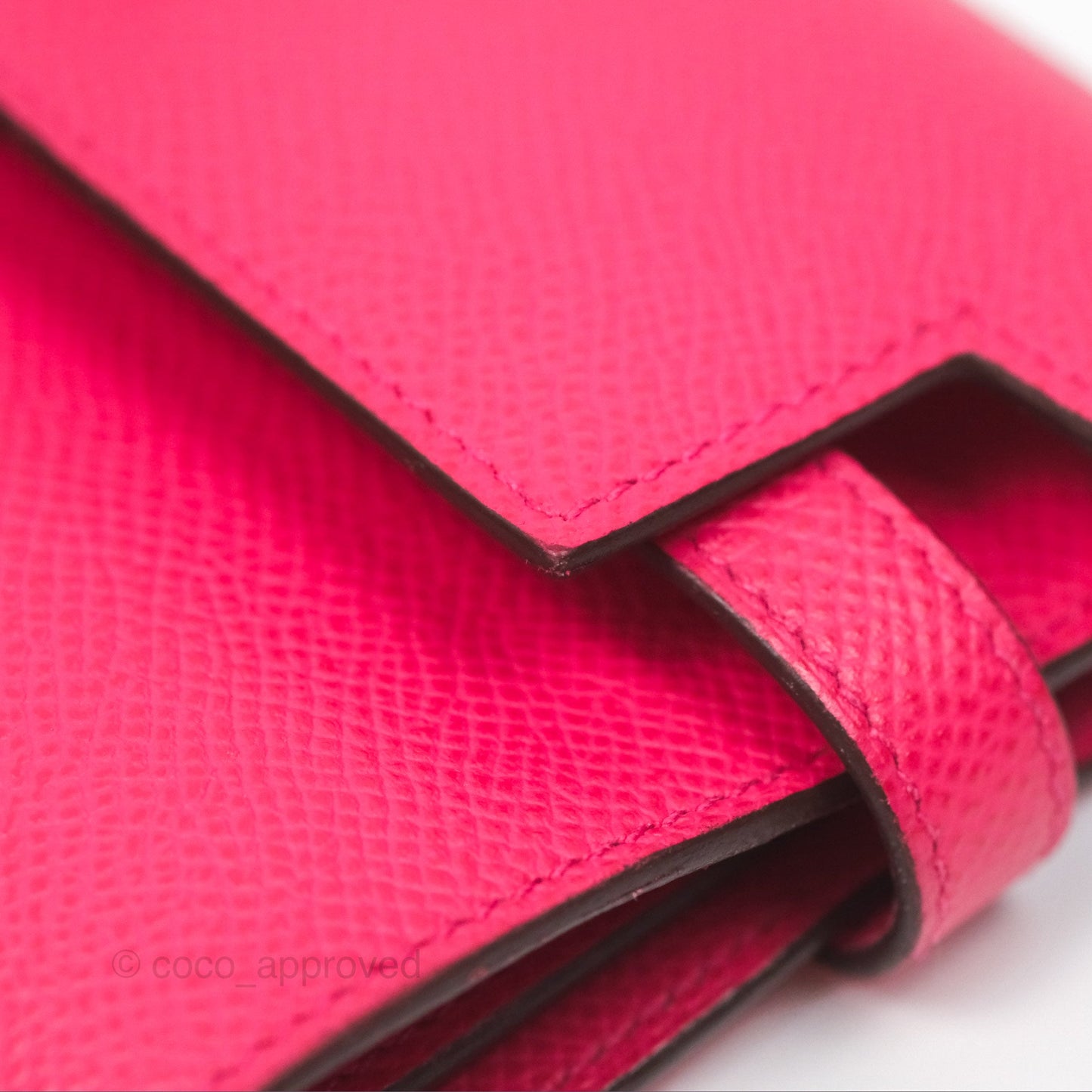 Hermès Small Kelly Wallet Rose Extreme I6 Epsom Palladium Hardware