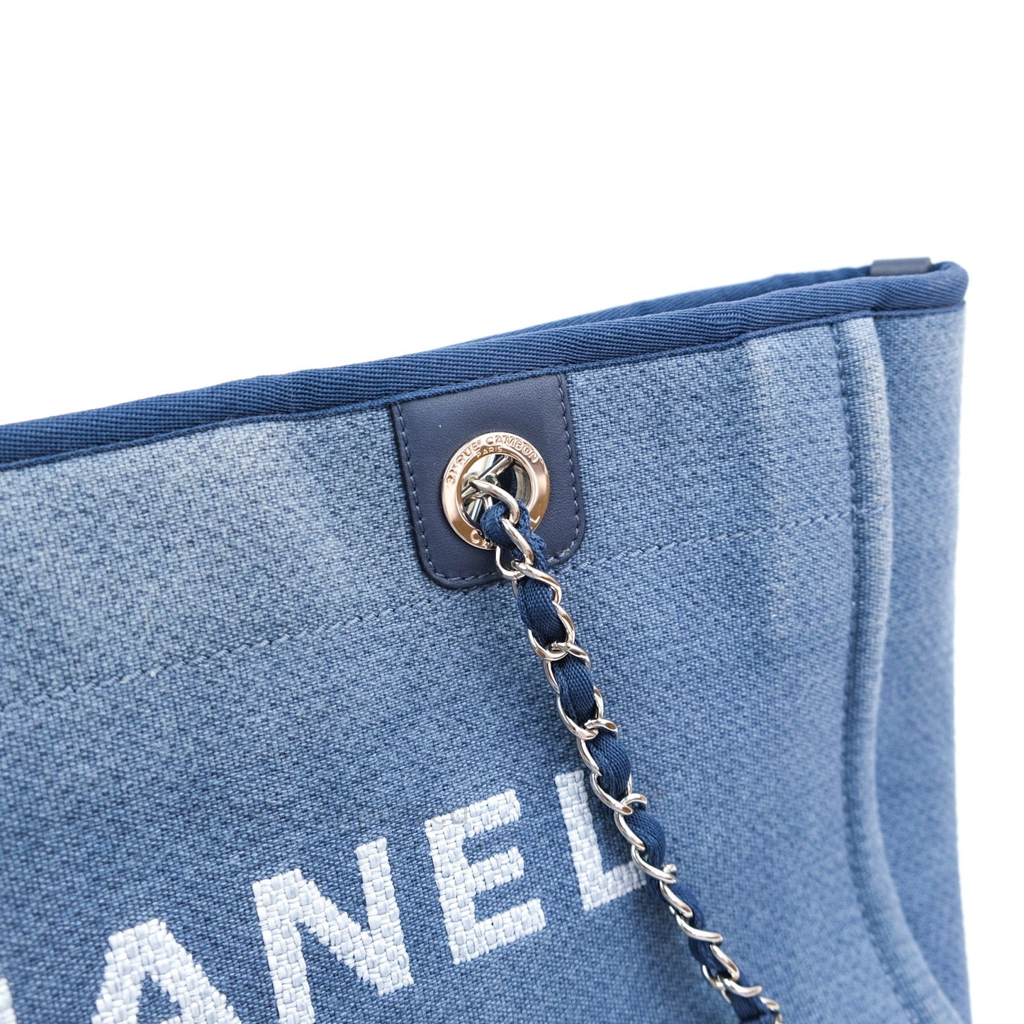 Chanel Canvas Deauville Medium Tote Blue