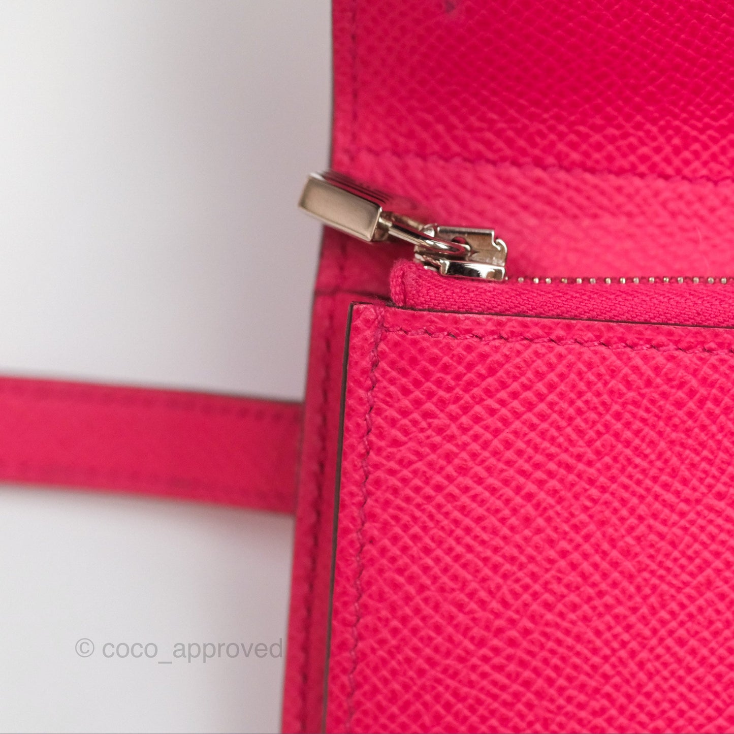 Hermès Small Kelly Wallet Rose Extreme I6 Epsom Palladium Hardware