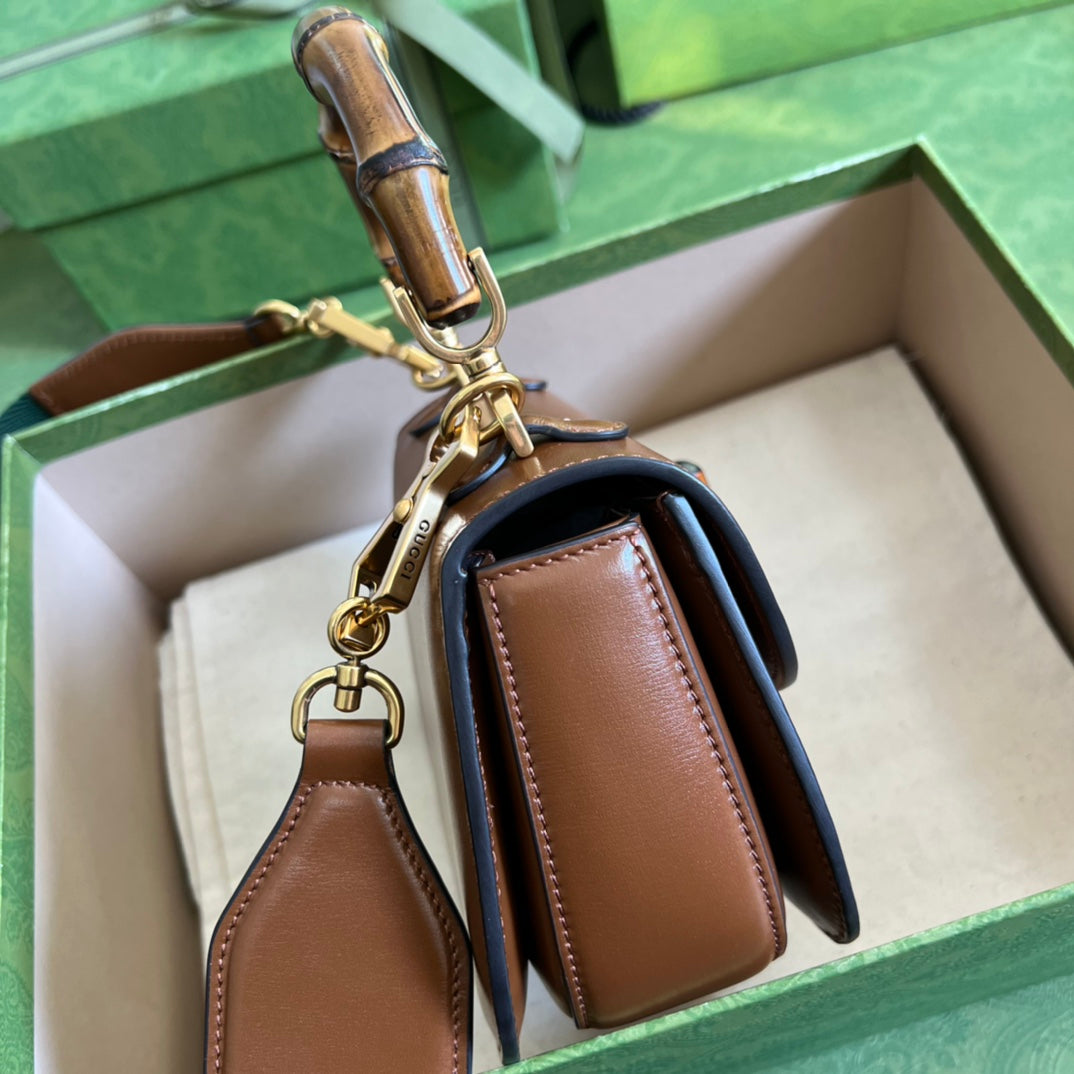 Luxury Gucci Small Top Handle Bag With Bamboo